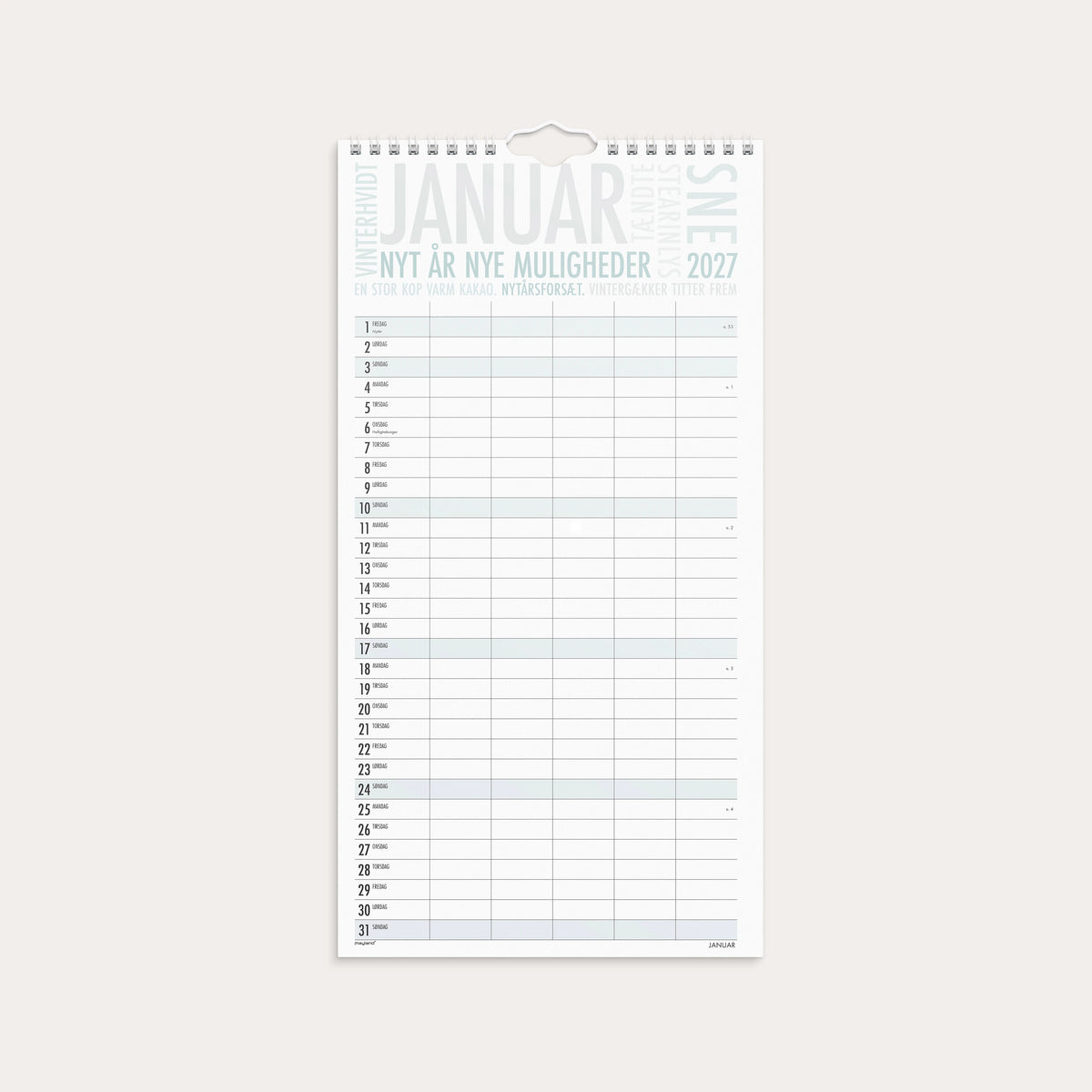 Familiekalender TrendArt 2027