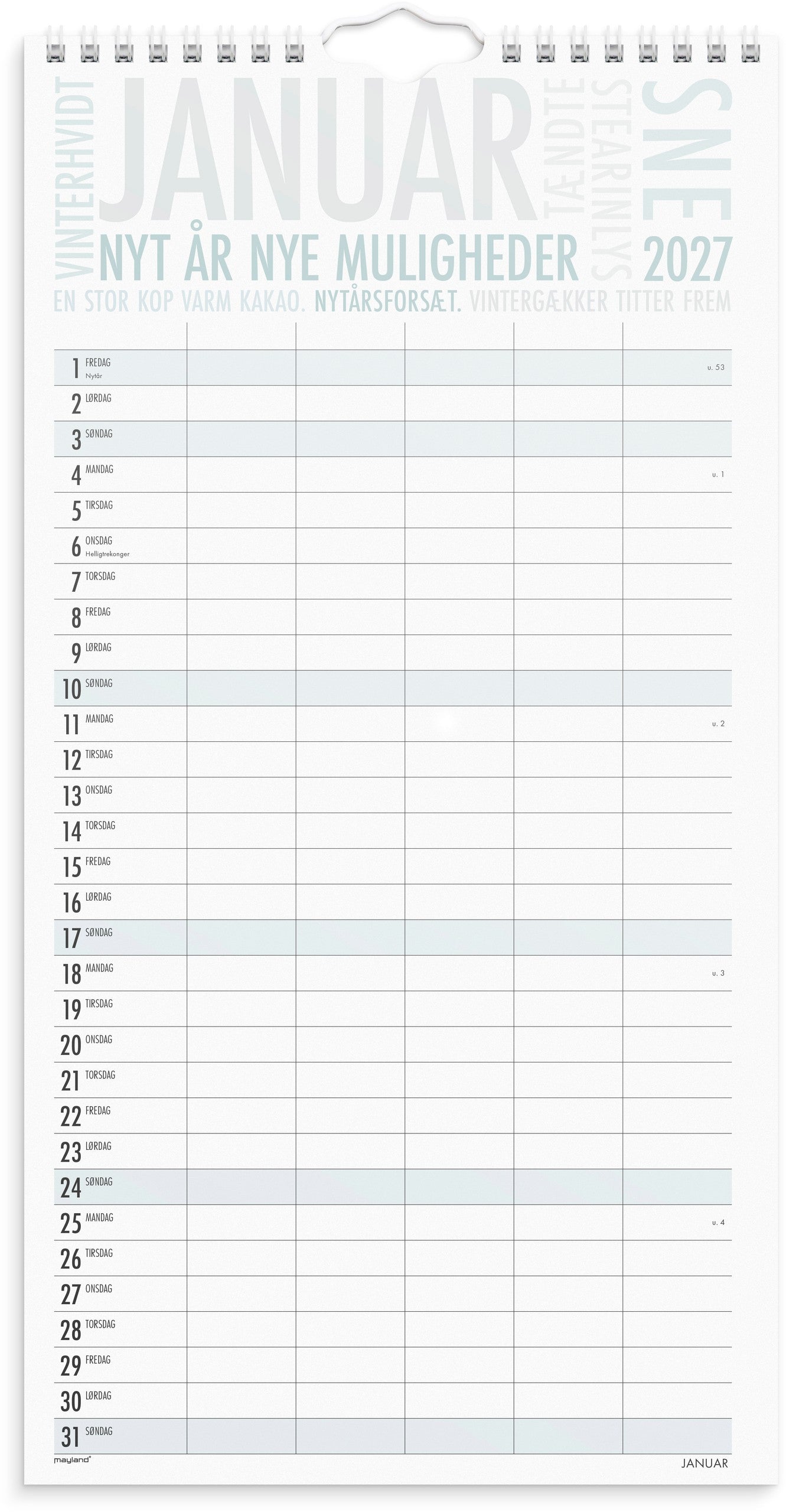 Familiekalender TrendArt 2027