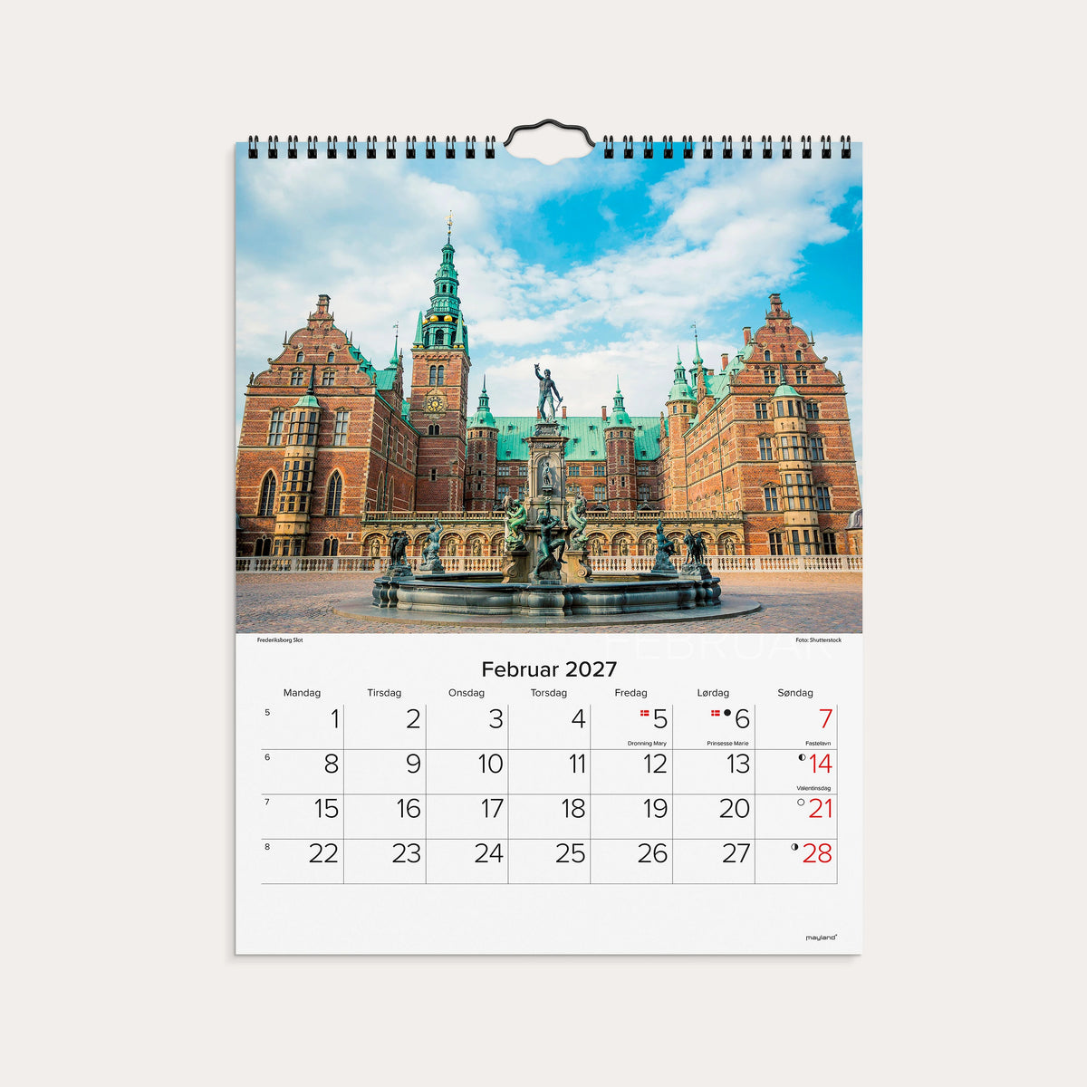 Vægkalender Danske slotte 2027