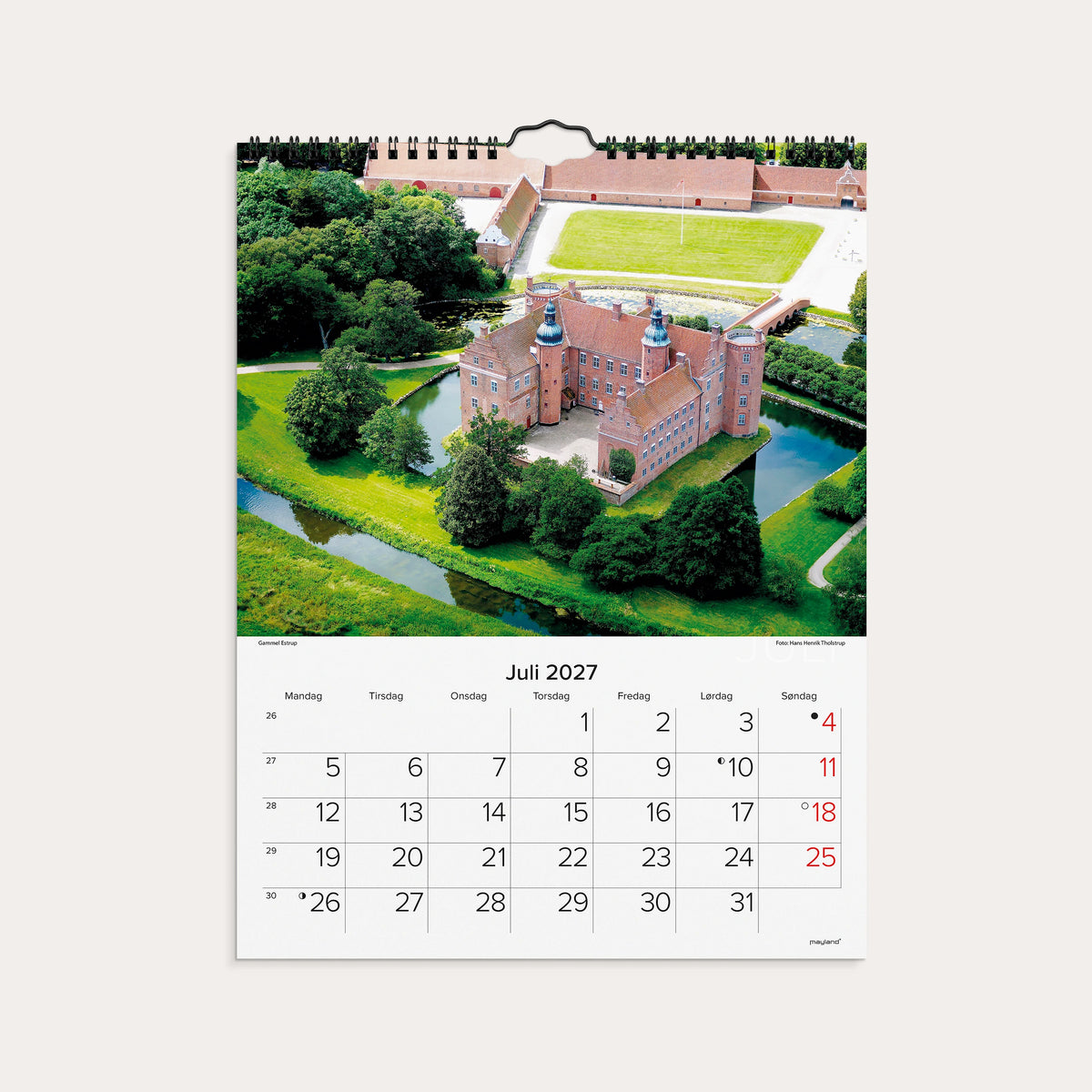 Vægkalender Danske slotte 2027