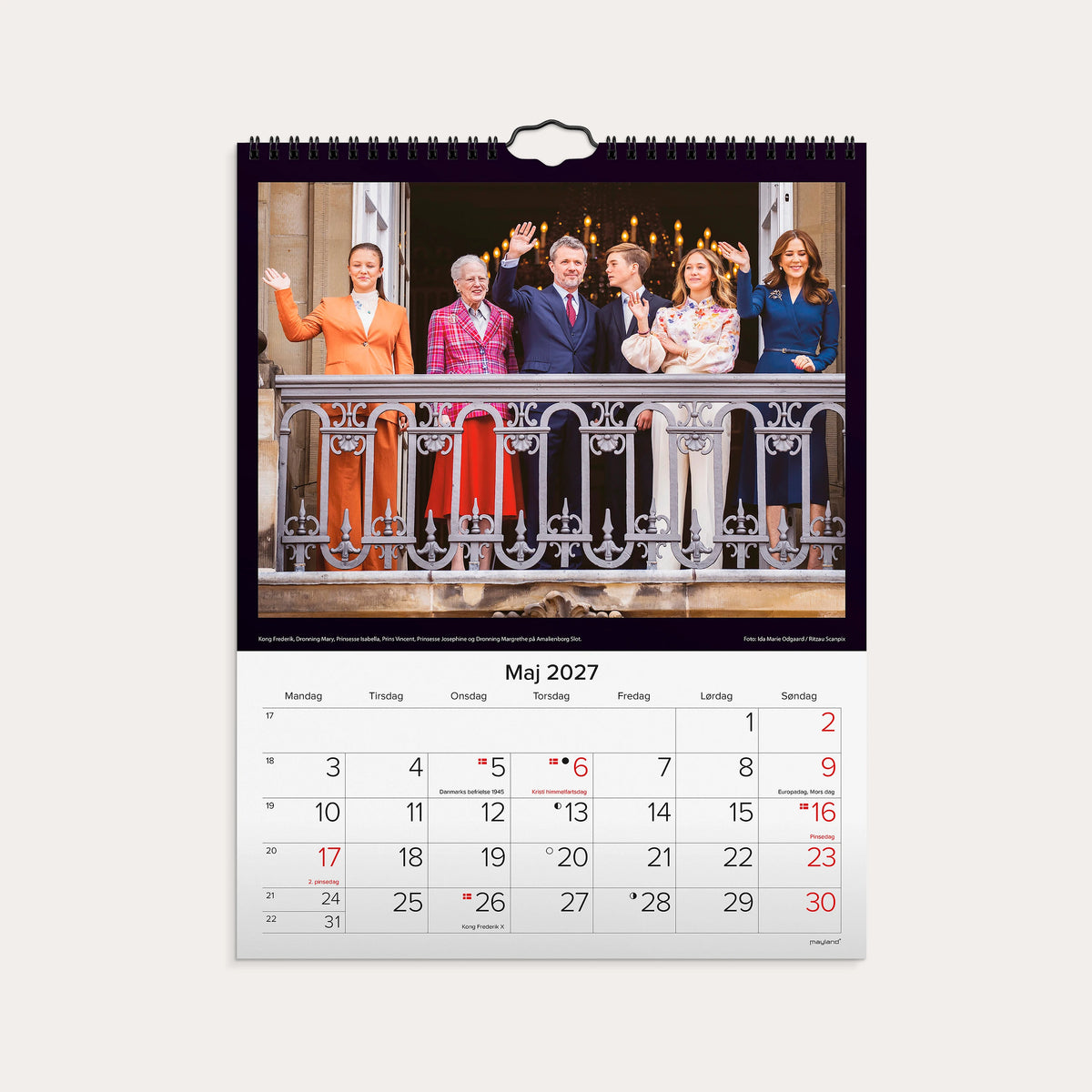 Vægkalender Kongehuset 2027