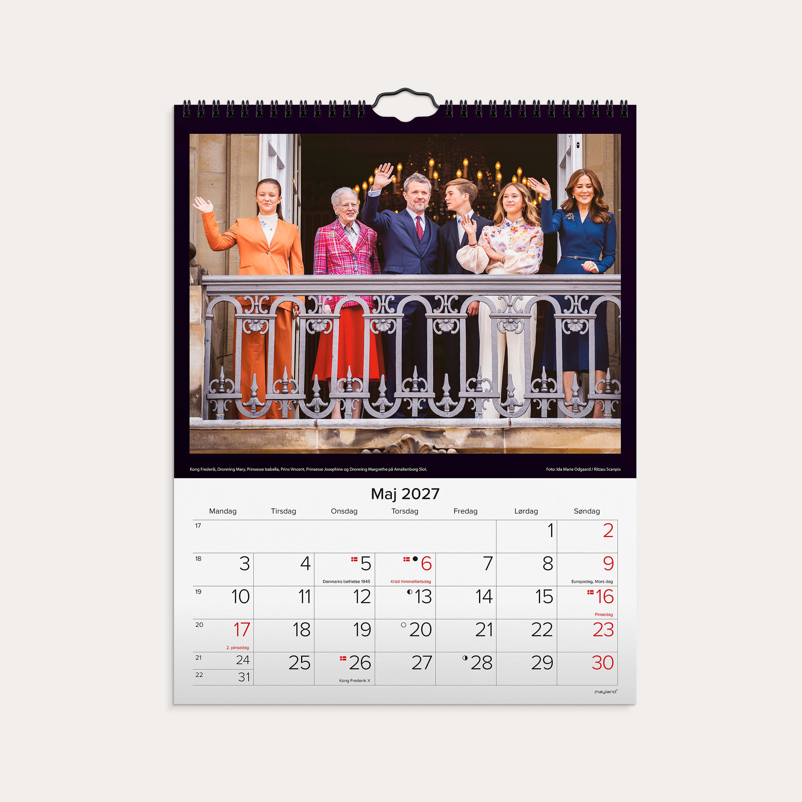 Vægkalender Kongehuset 2027