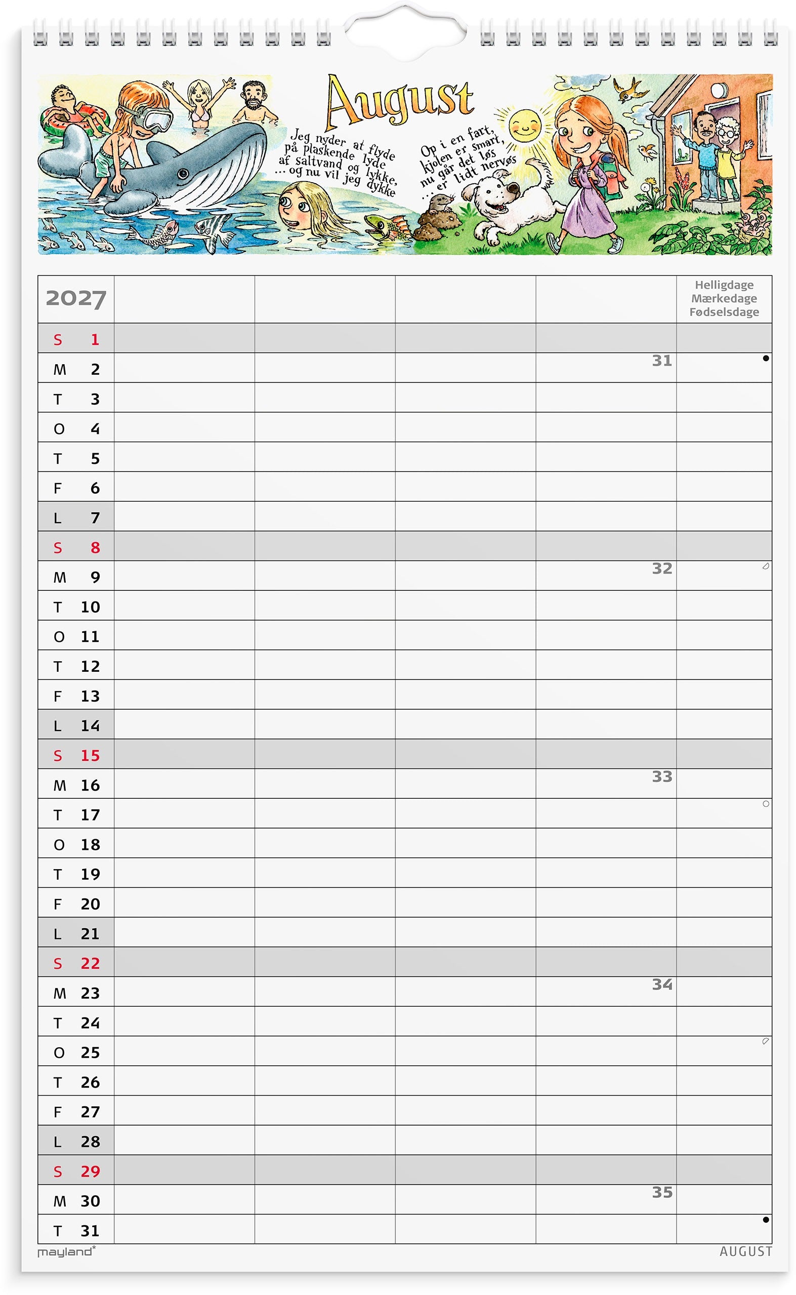 Familiekalender Otto Dickmeiss & Lilja Scherfig 4 kol. 2027