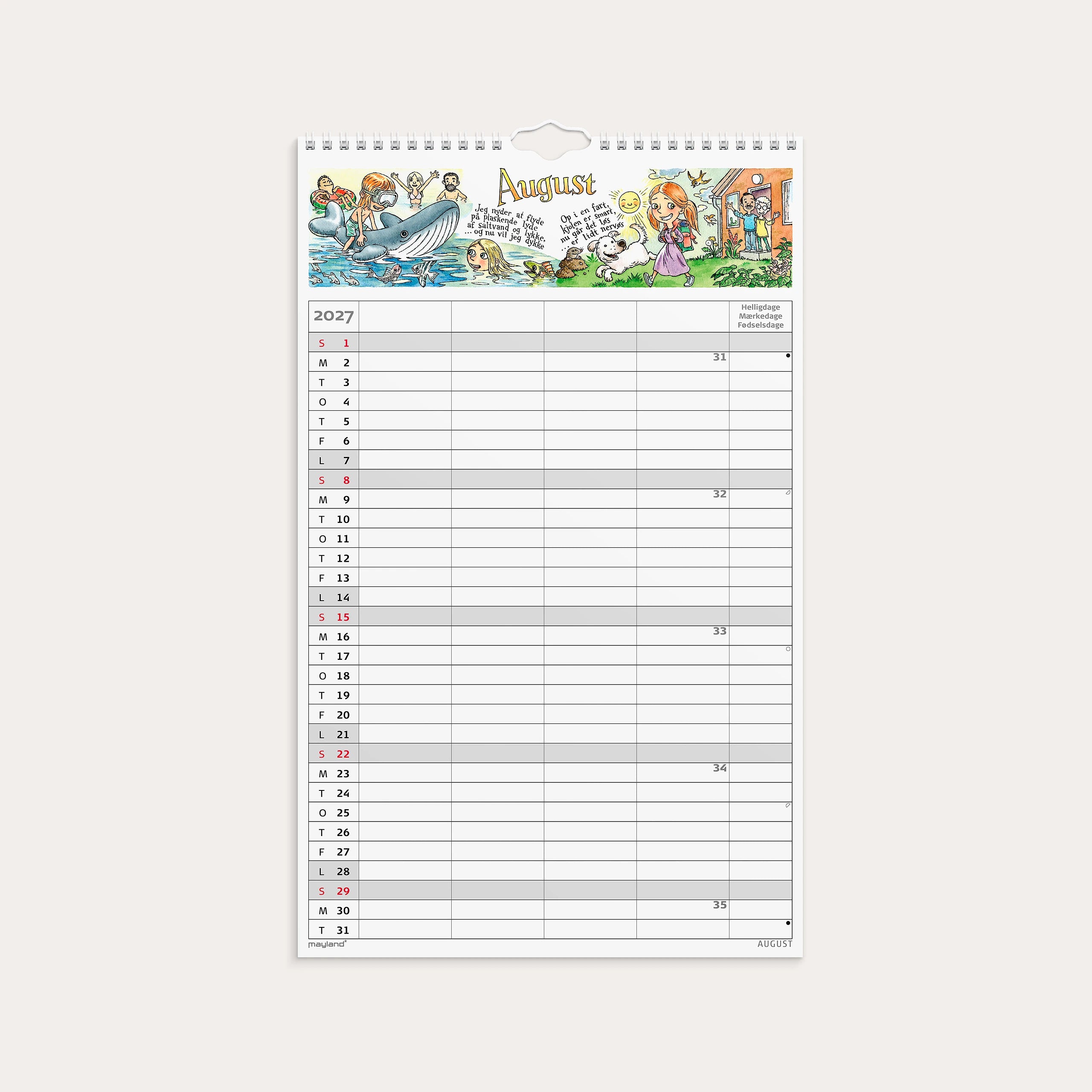 Familiekalender Otto Dickmeiss & Lilja Scherfig 4 kol. 2027