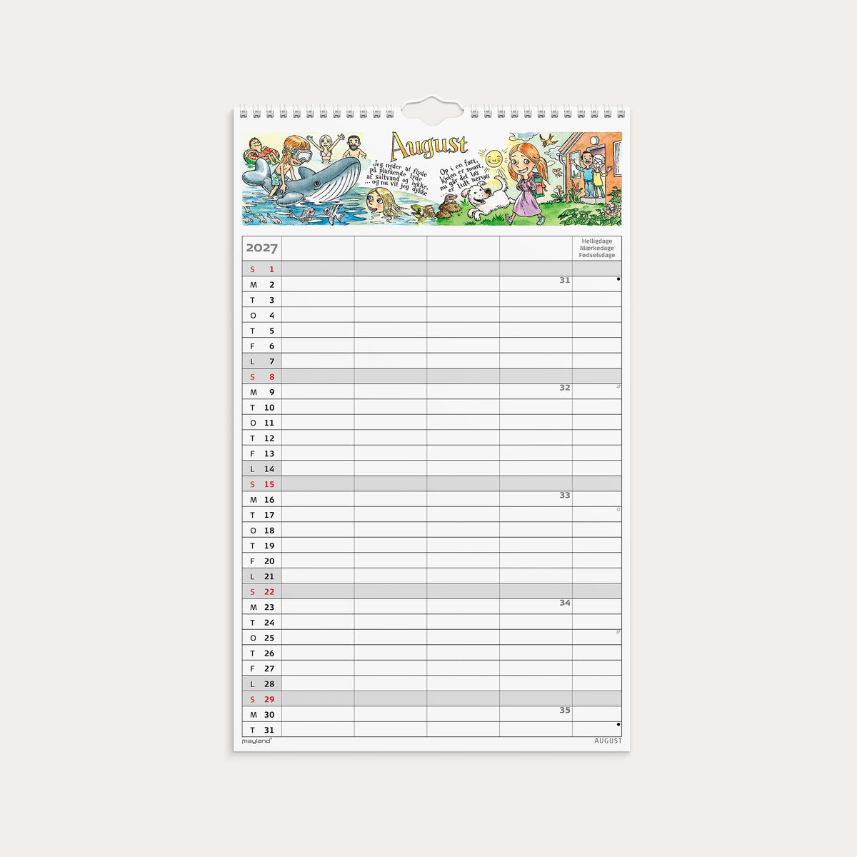 Familiekalender Otto Dickmeiss & Lilja Scherfig 4 kol. 2027