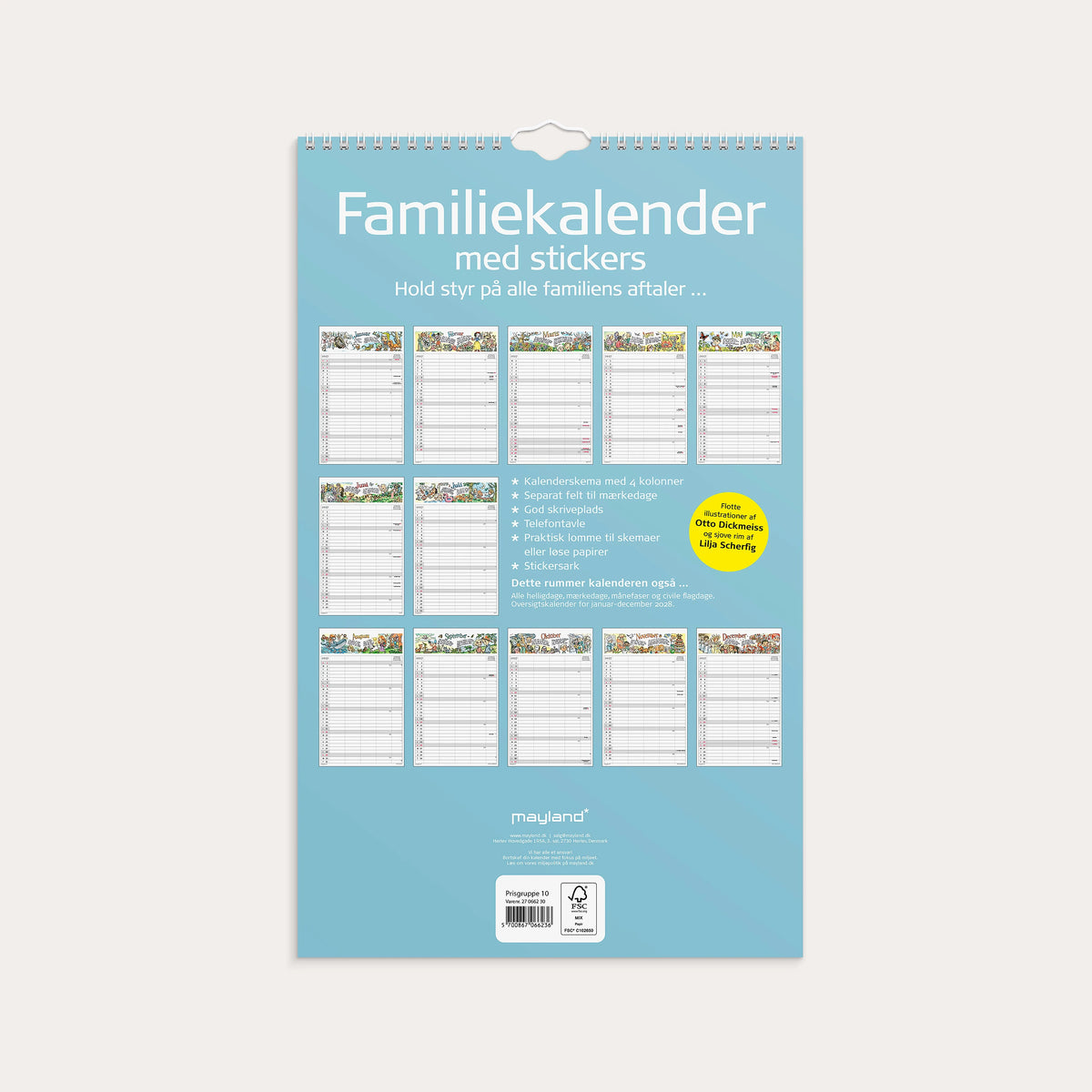 Familiekalender Otto Dickmeiss & Lilja Scherfig 4 kol. 2027