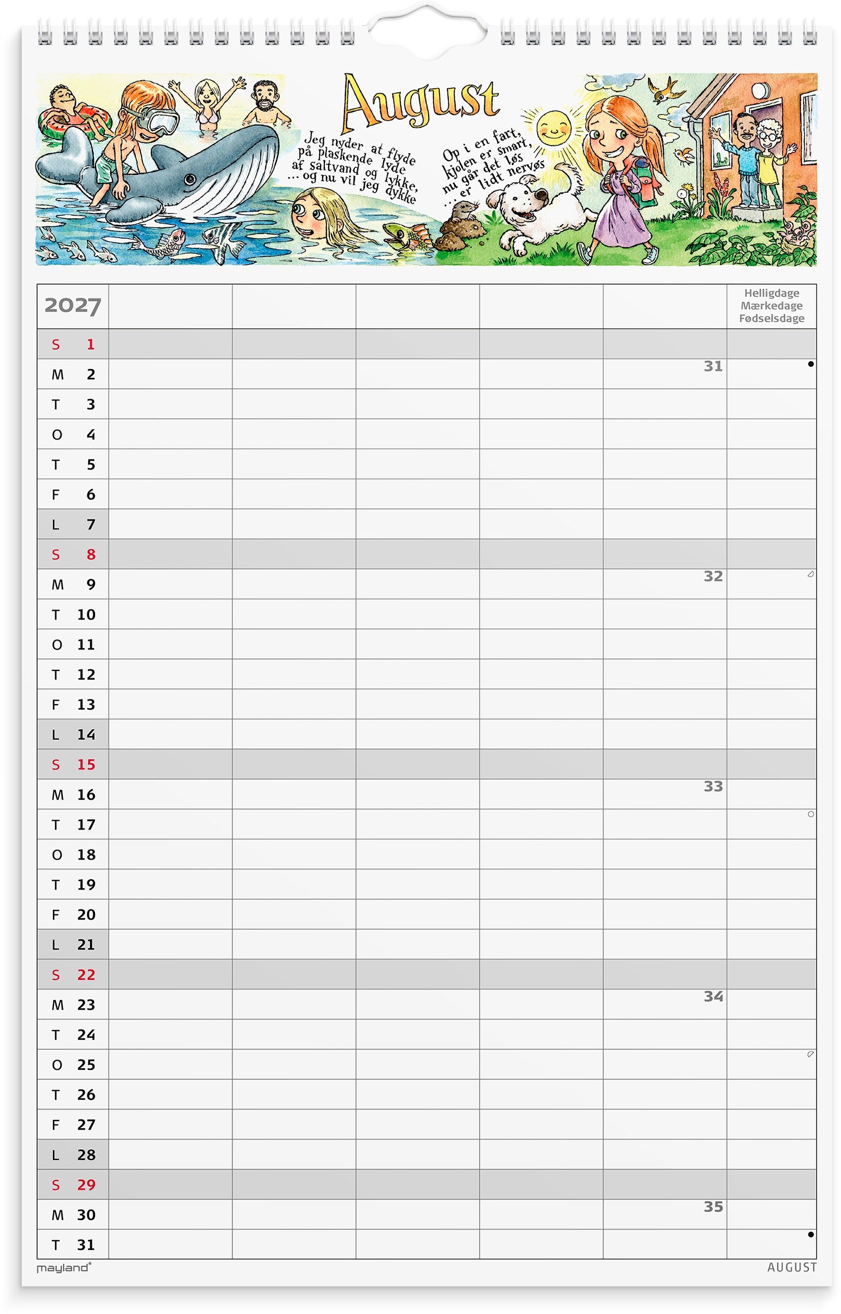 Familiekalender Otto Dickmeiss & Lilja Scherfig 5 kol. 2027