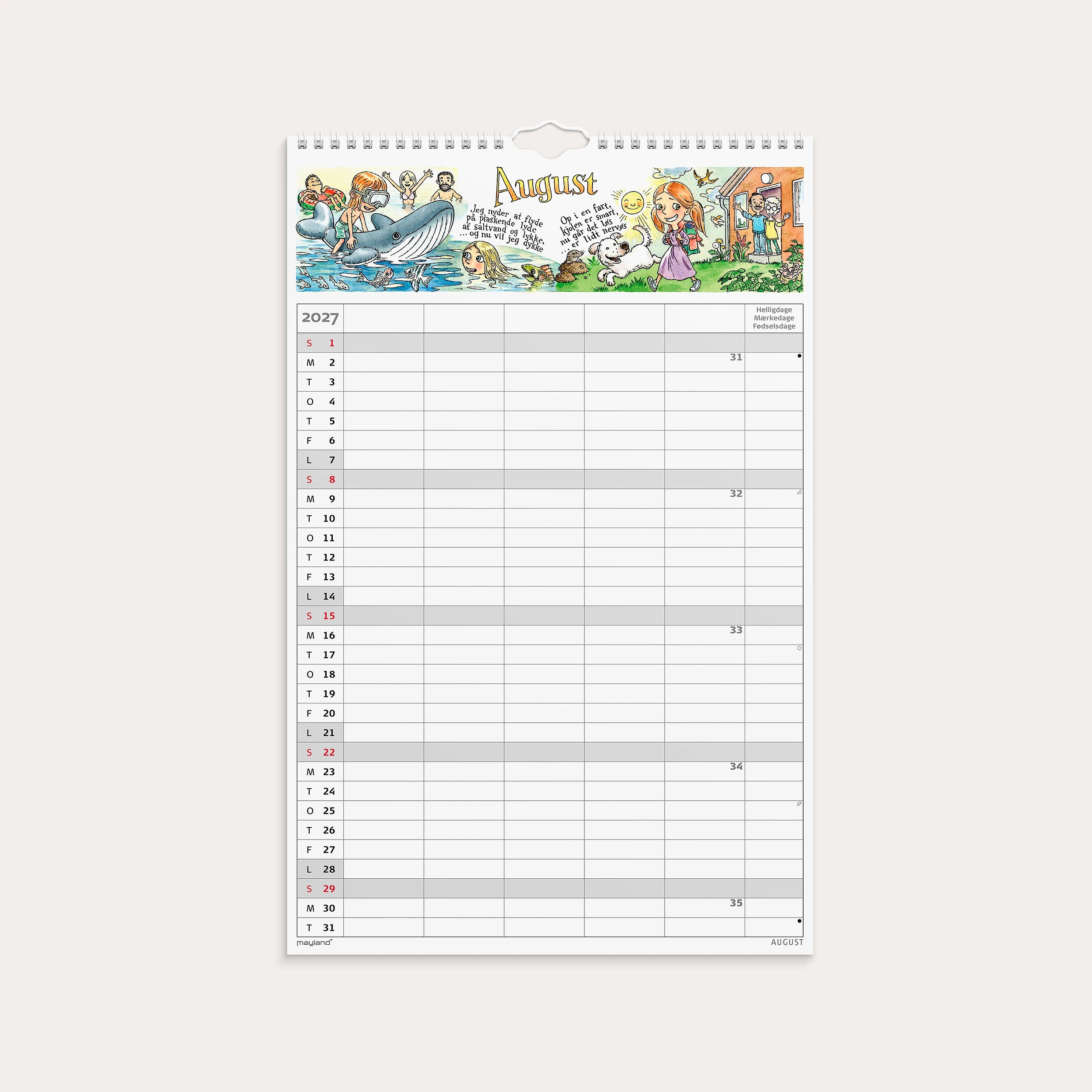 Familiekalender Otto Dickmeiss & Lilja Scherfig 5 kol. 2027