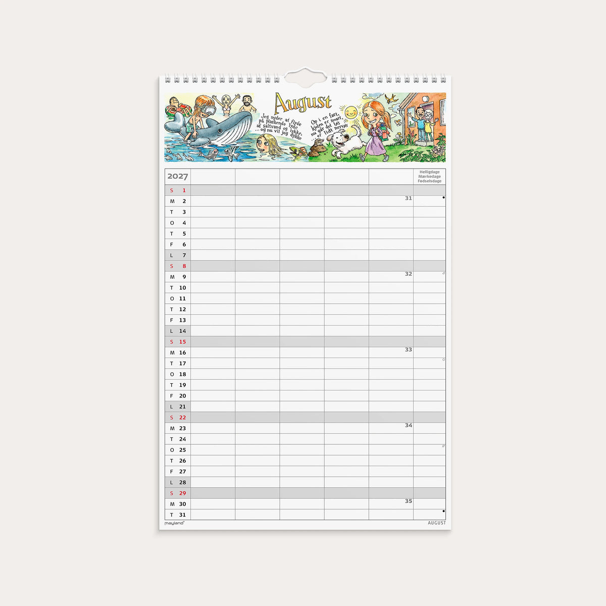 Familiekalender Otto Dickmeiss & Lilja Scherfig 5 kol. 2027
