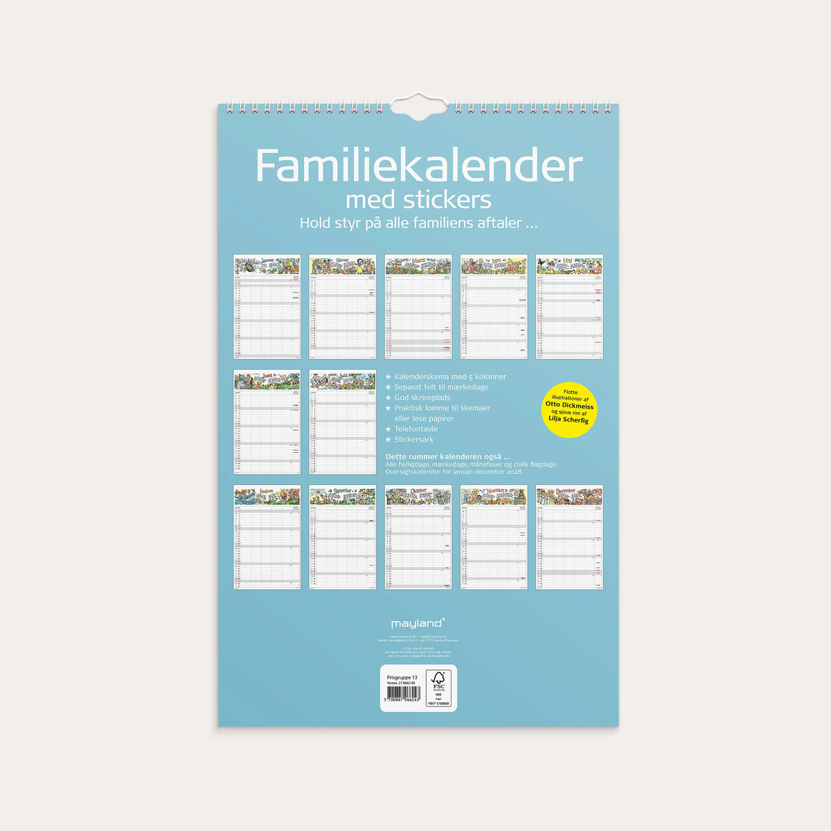 Familiekalender Otto Dickmeiss & Lilja Scherfig 5 kol. 2027