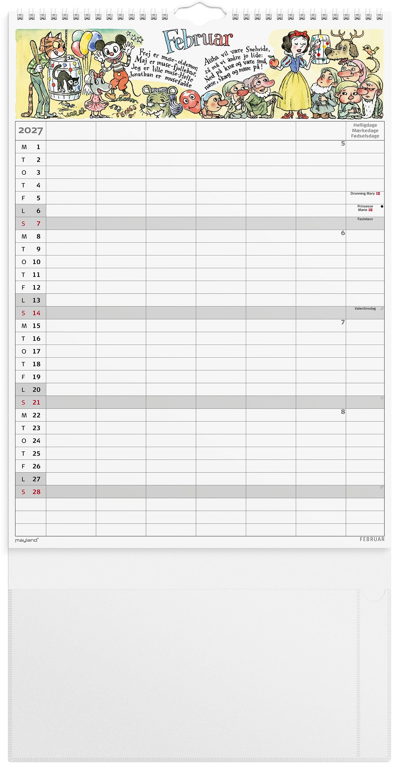 Familiekalender Otto Dickmeiss & Lilja Scherfig 6 kol. A3 2027