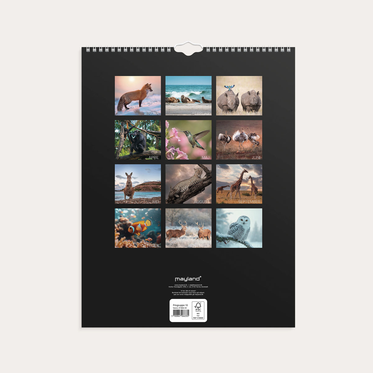 Vægkalender Verdens dyr 2027