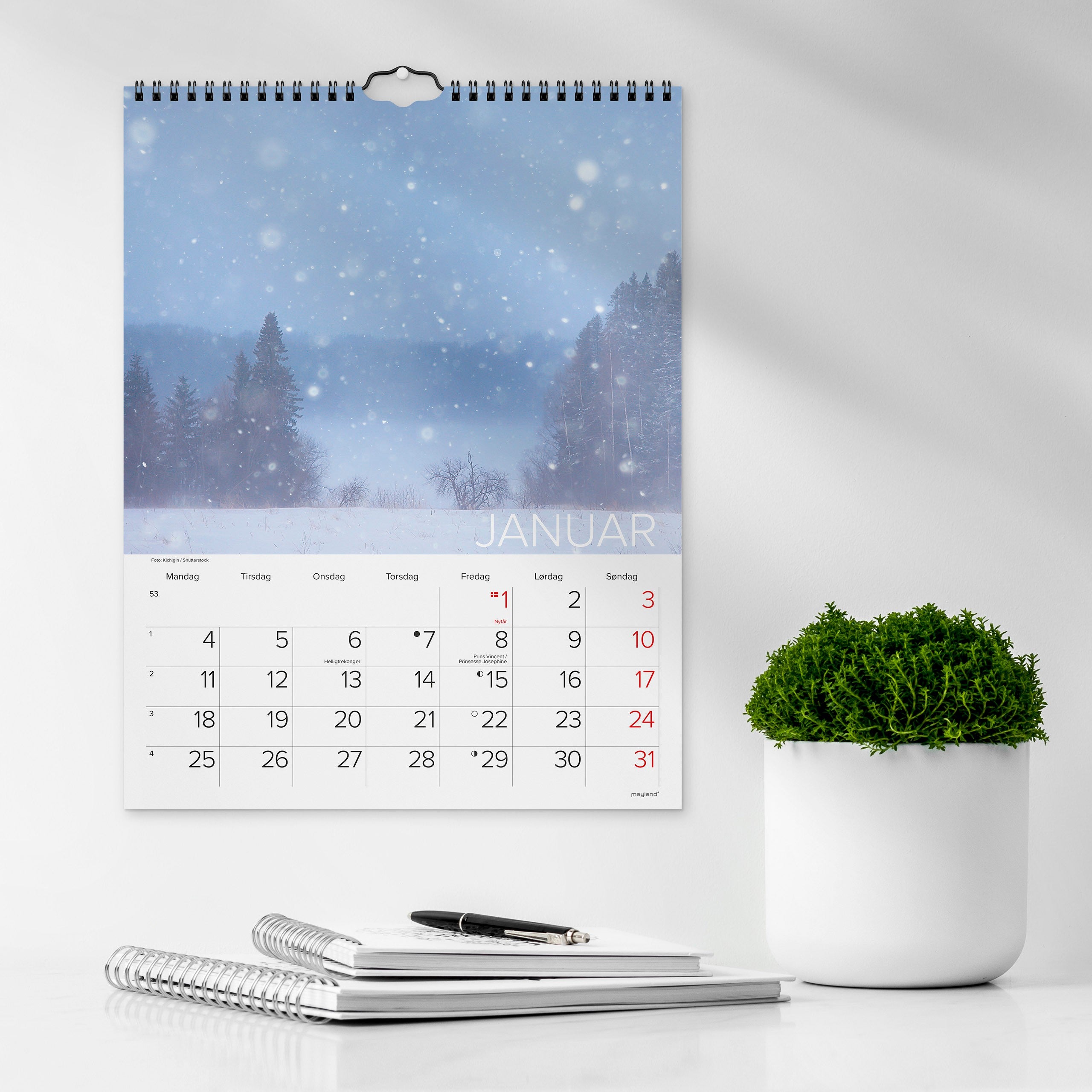 Vægkalender Dansk natur 2027