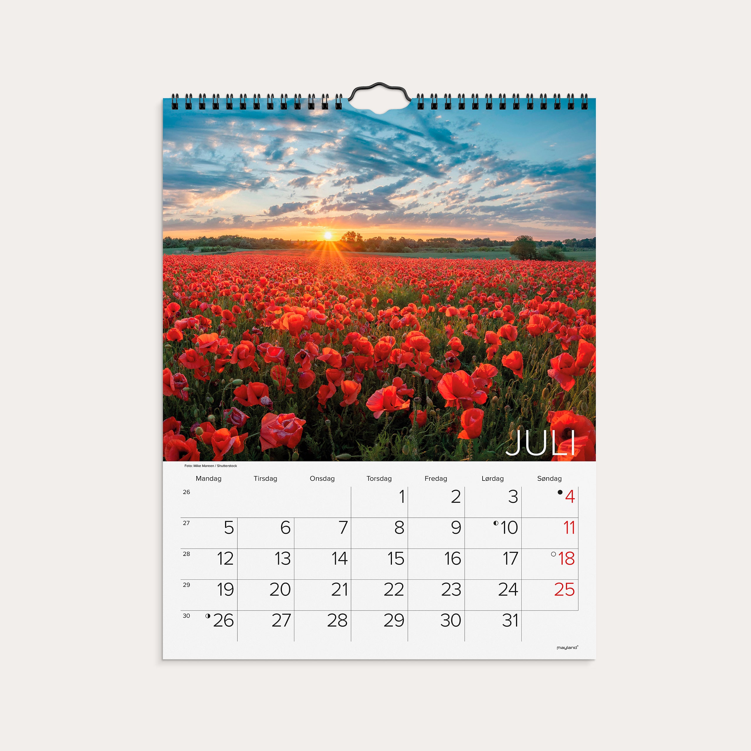 Vægkalender Dansk natur 2027