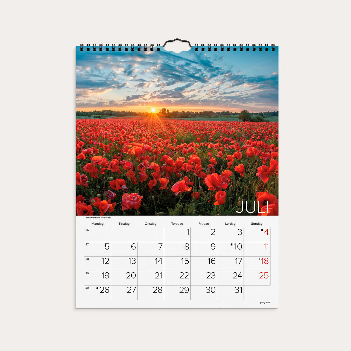 Vægkalender Dansk natur 2027