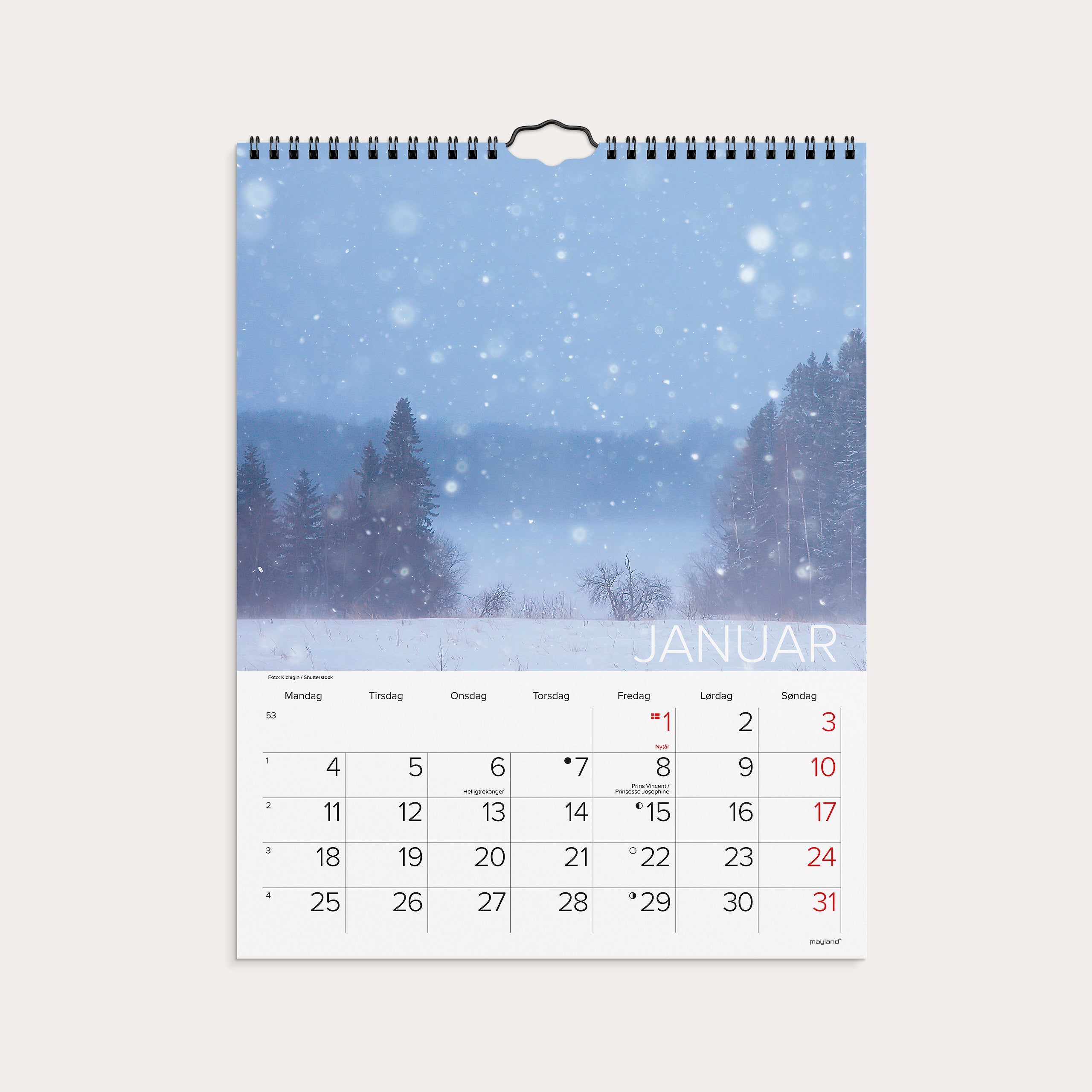 Vægkalender Dansk natur 2027