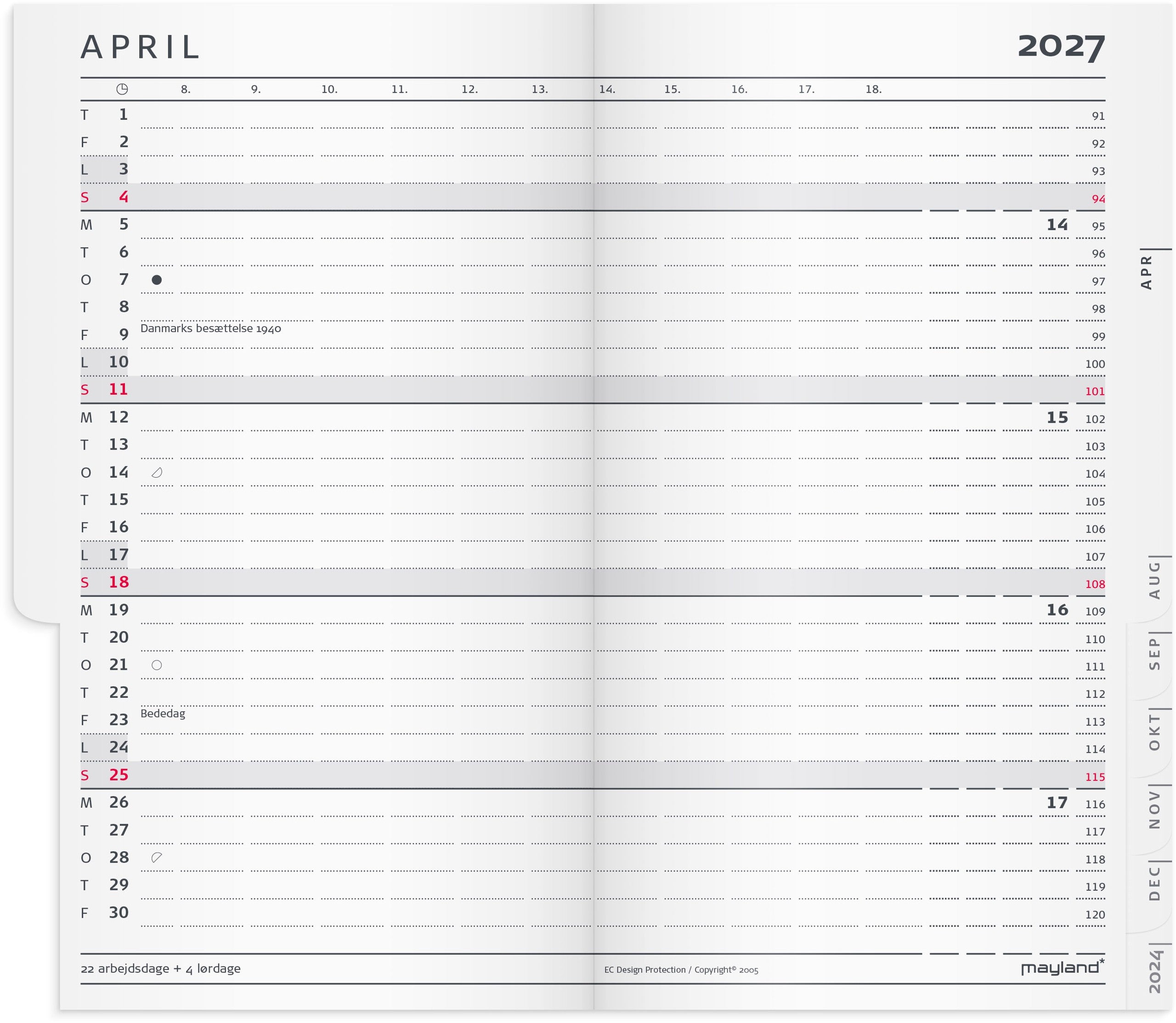Index Planner mini mørkegrå PP-plast 2027