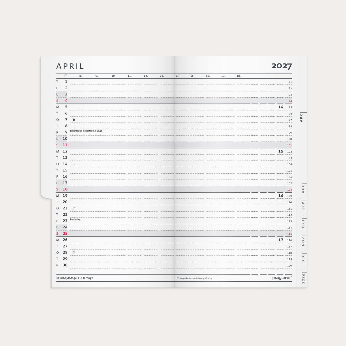 Index Planner mini mørkegrå PP-plast 2027