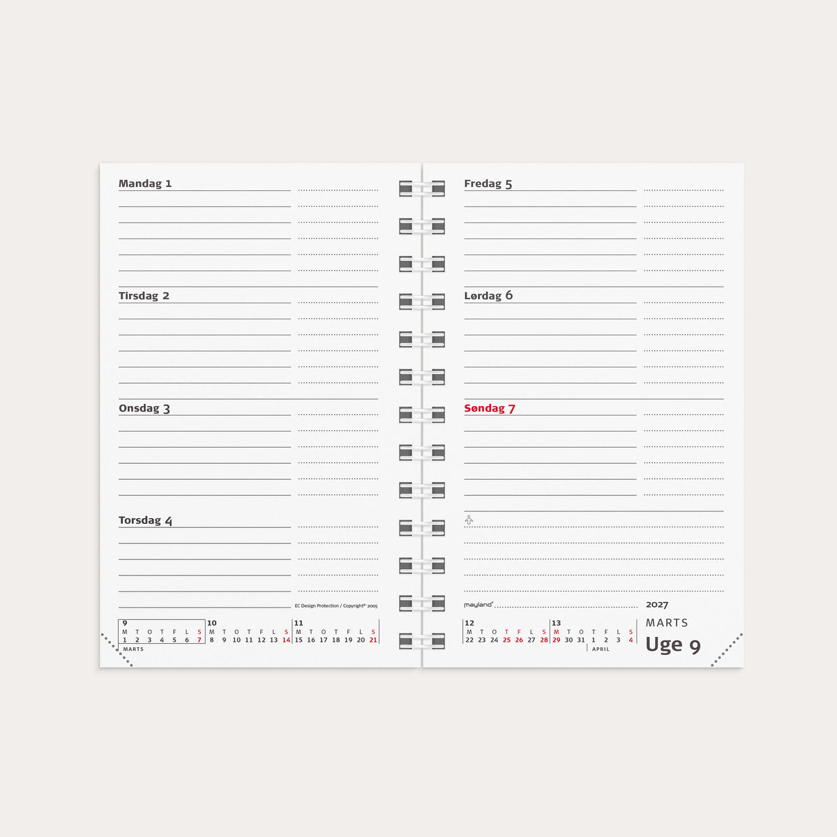 Mini Planner ugekalender sort vinyl 2027
