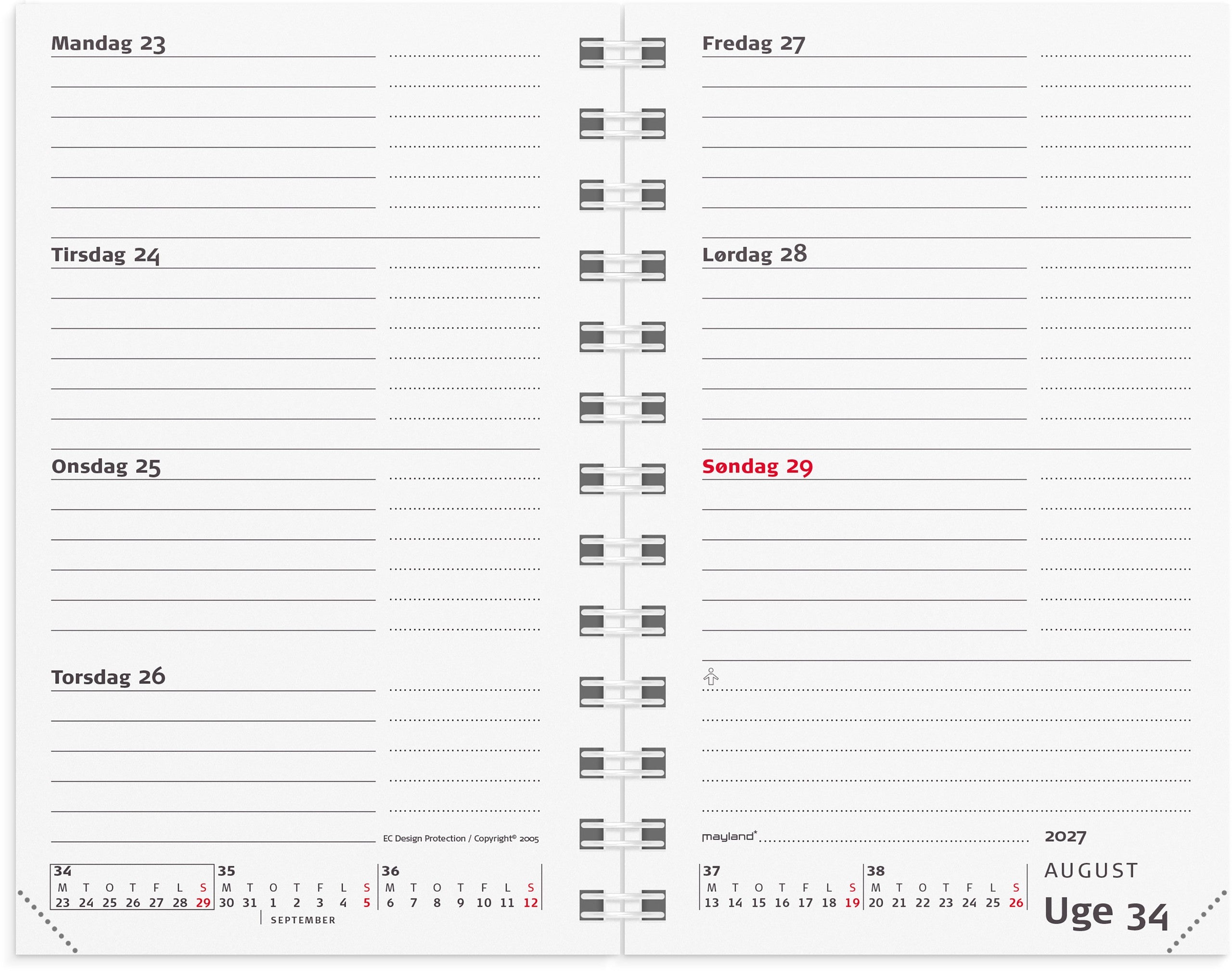Mini Planner ugekalender REFILL 2027