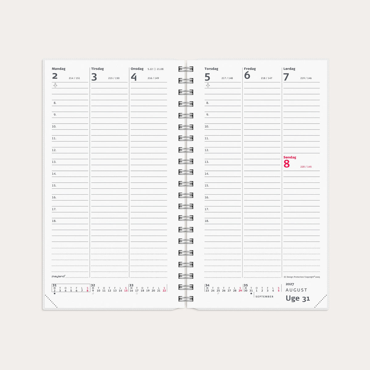 Week Planner højformat m/4 illu. 2027