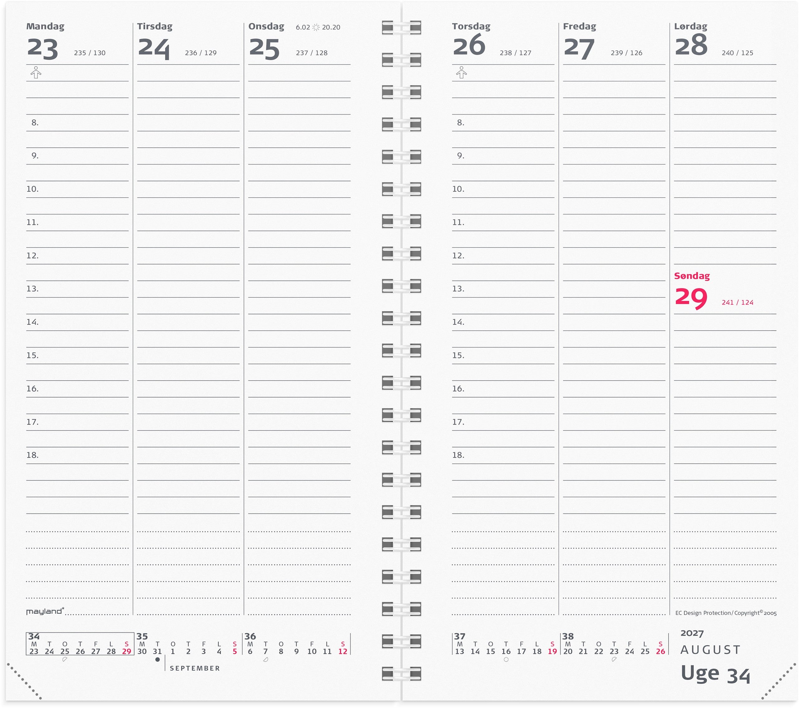 Week Planner højformat REFILL 2027