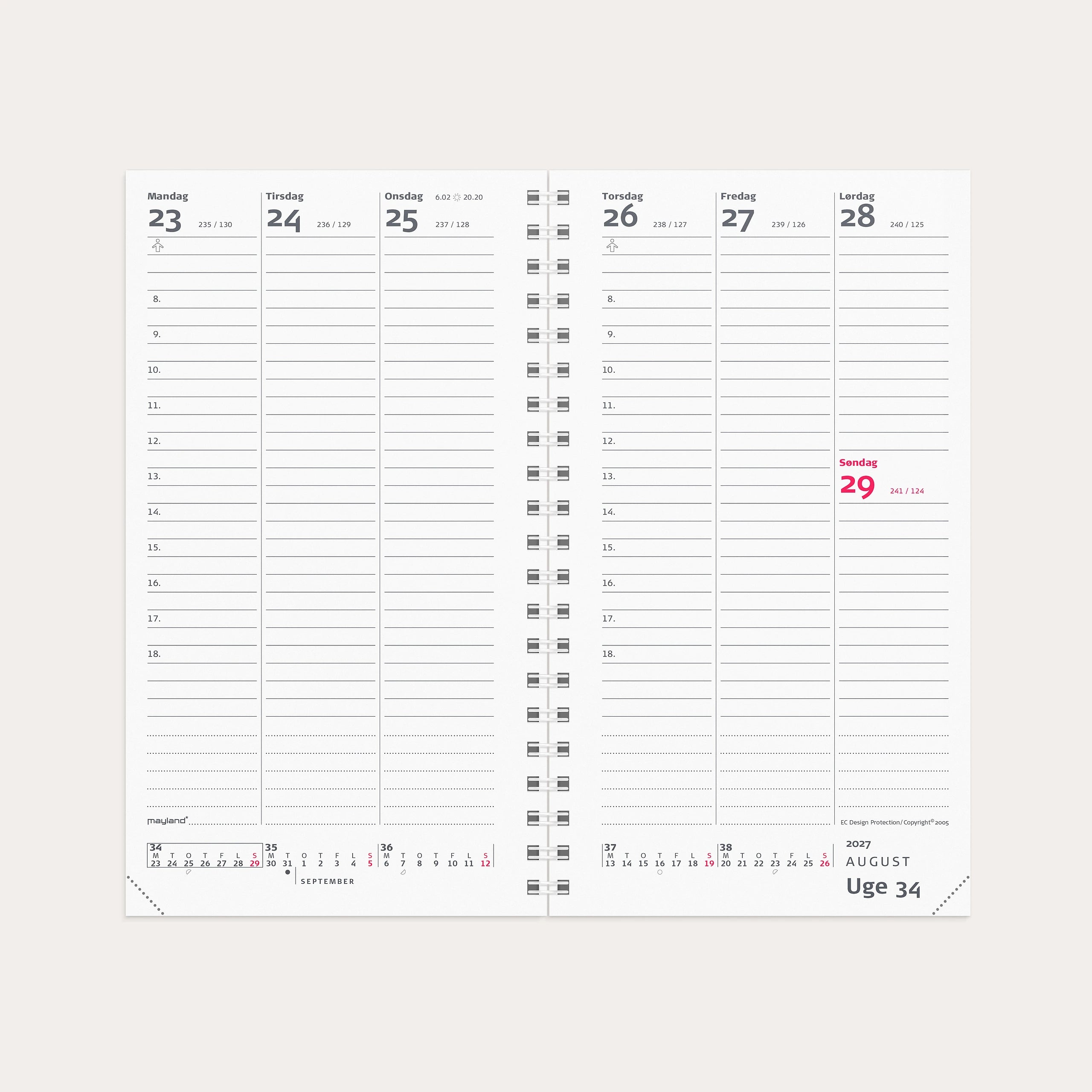 Week Planner højformat REFILL 2027