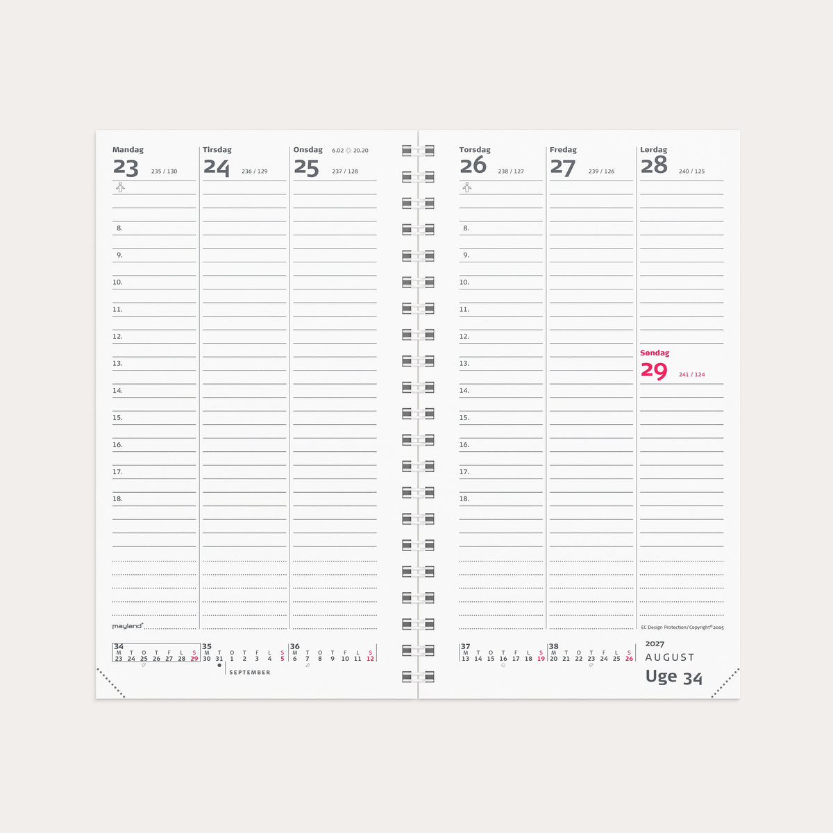 Week Planner højformat REFILL 2027