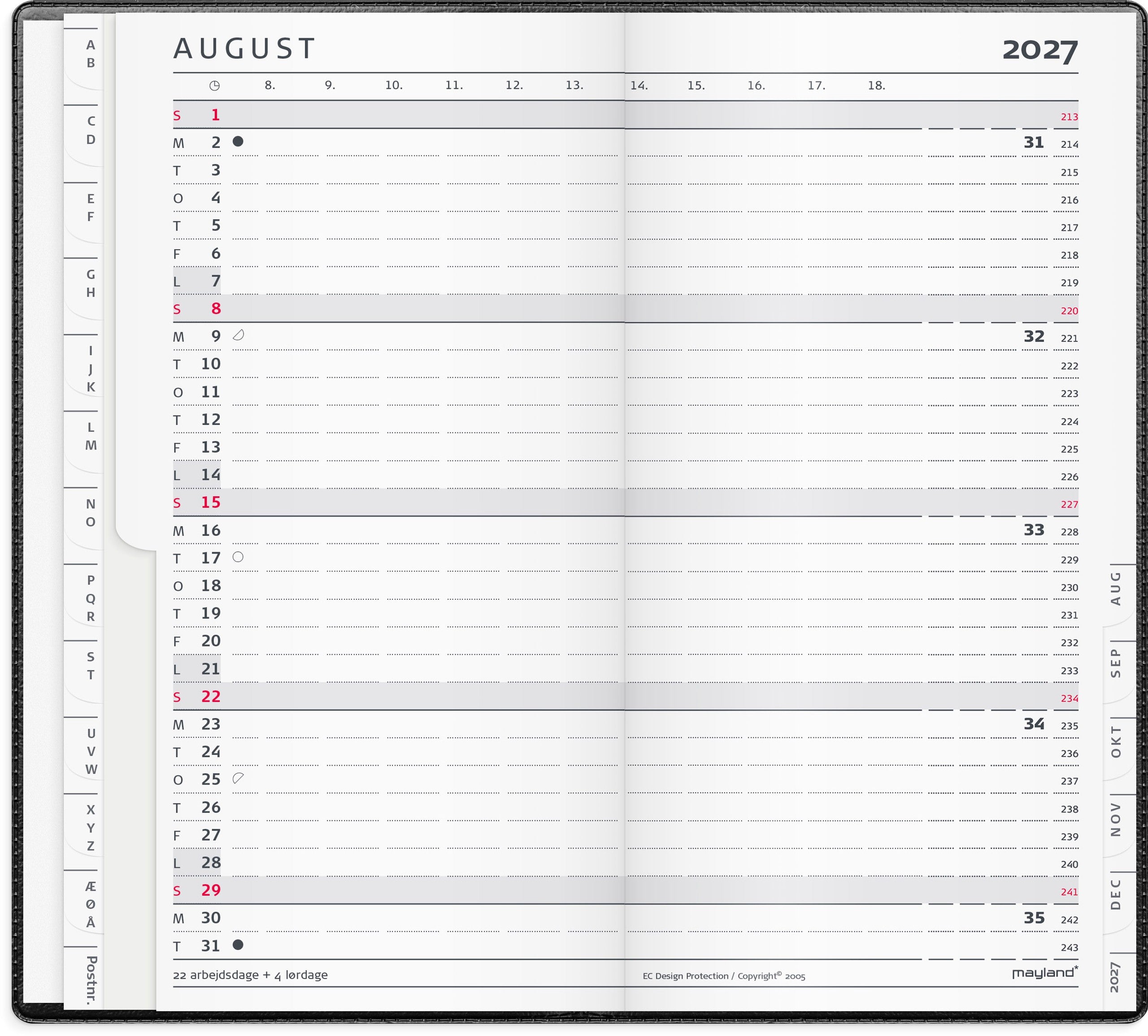 Index Planner månedskalender sort vinyl 2027