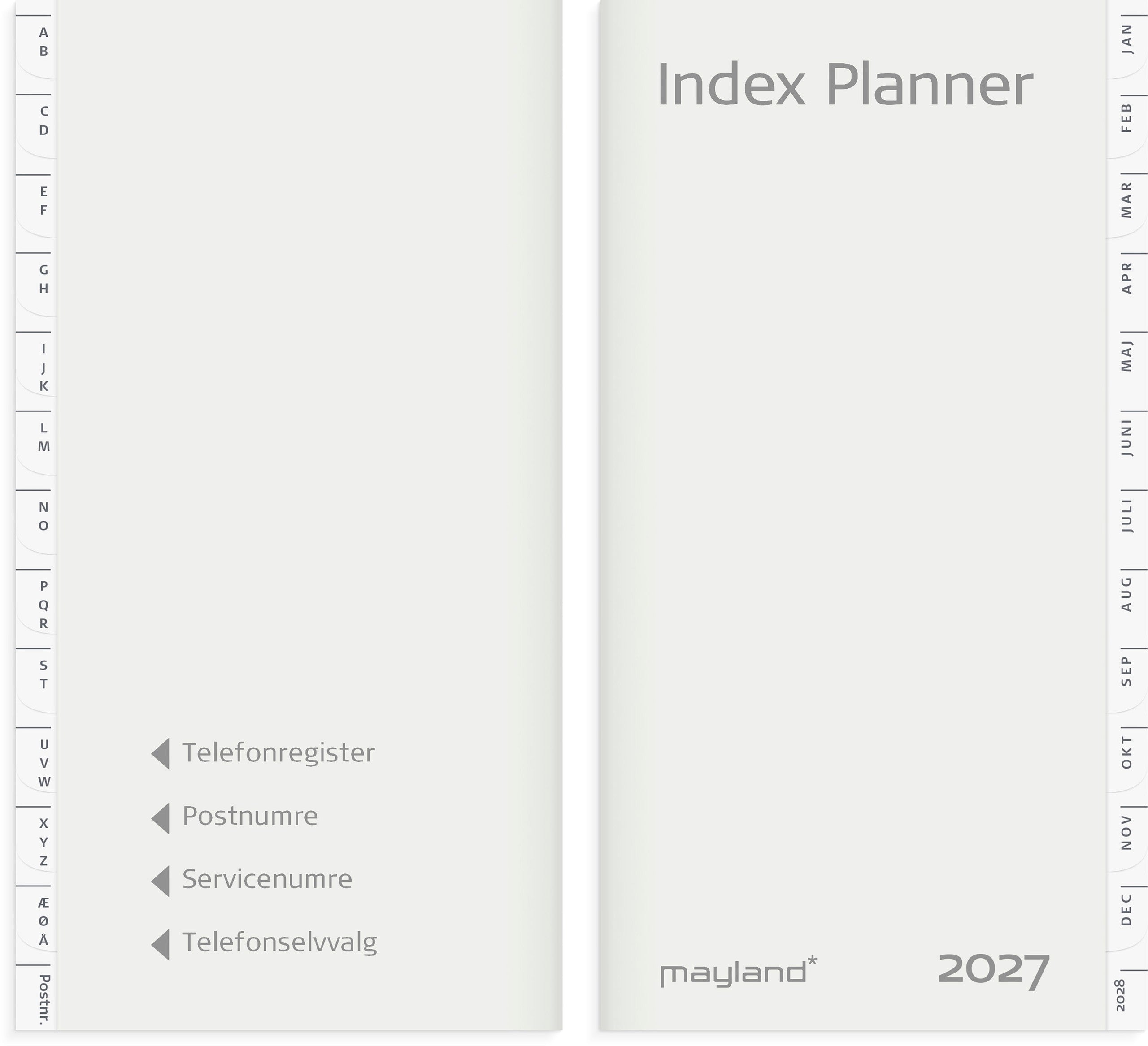 Index Planner månedskalender REFILL + tlf.reg. 2027