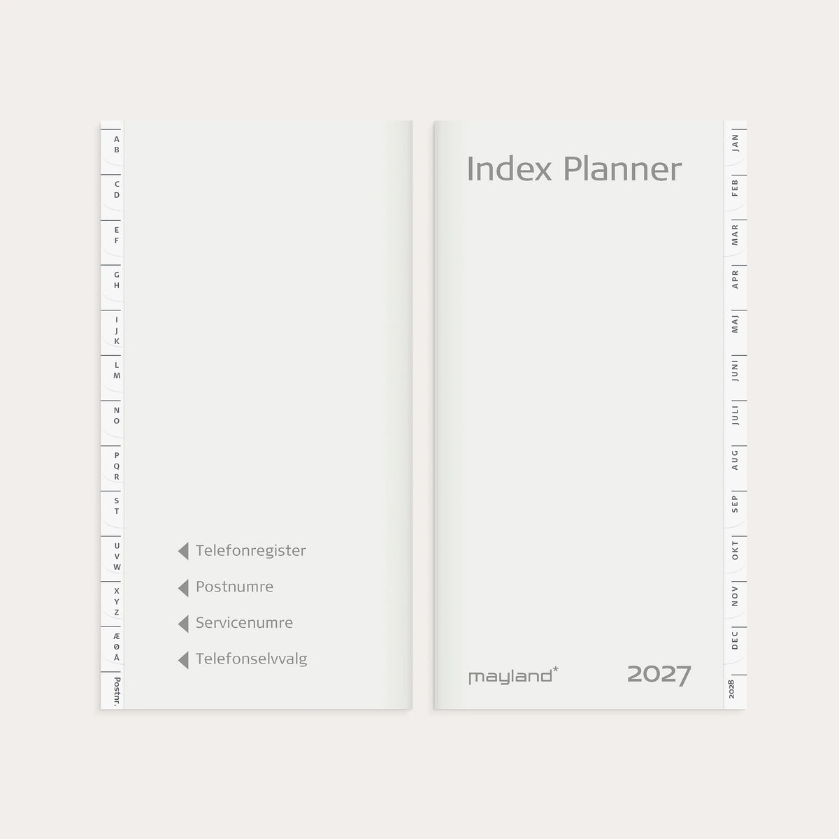 Index Planner månedskalender REFILL + tlf.reg. 2027