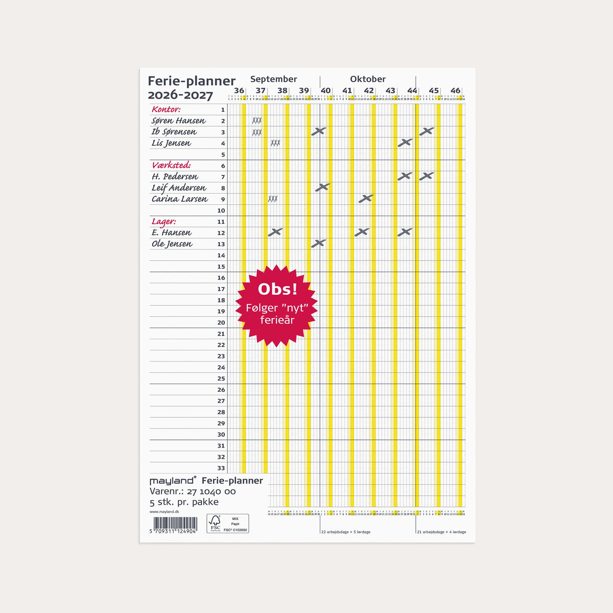 Ferie Planner 2026/2027