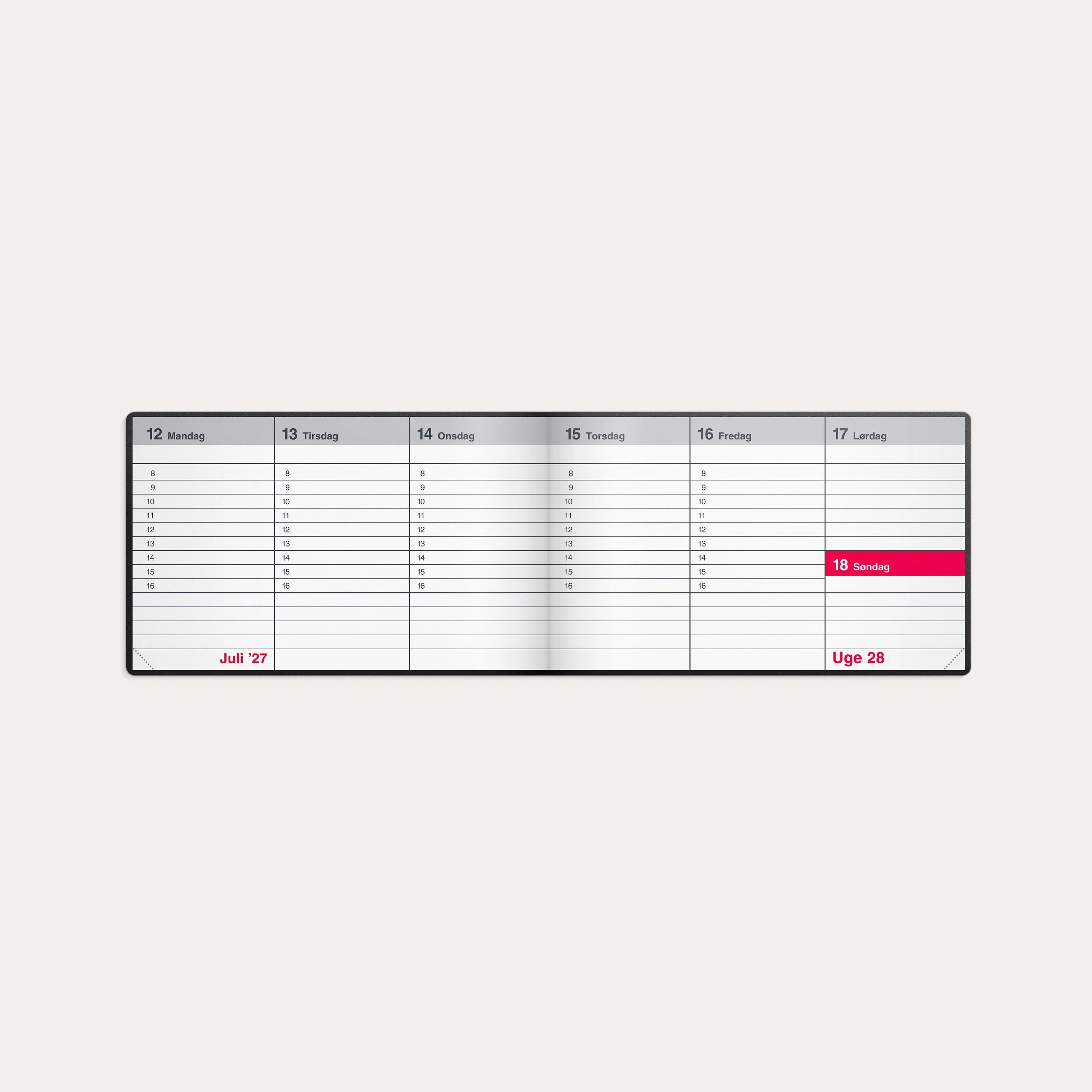 Mini bordkalender sort vinyl 2027