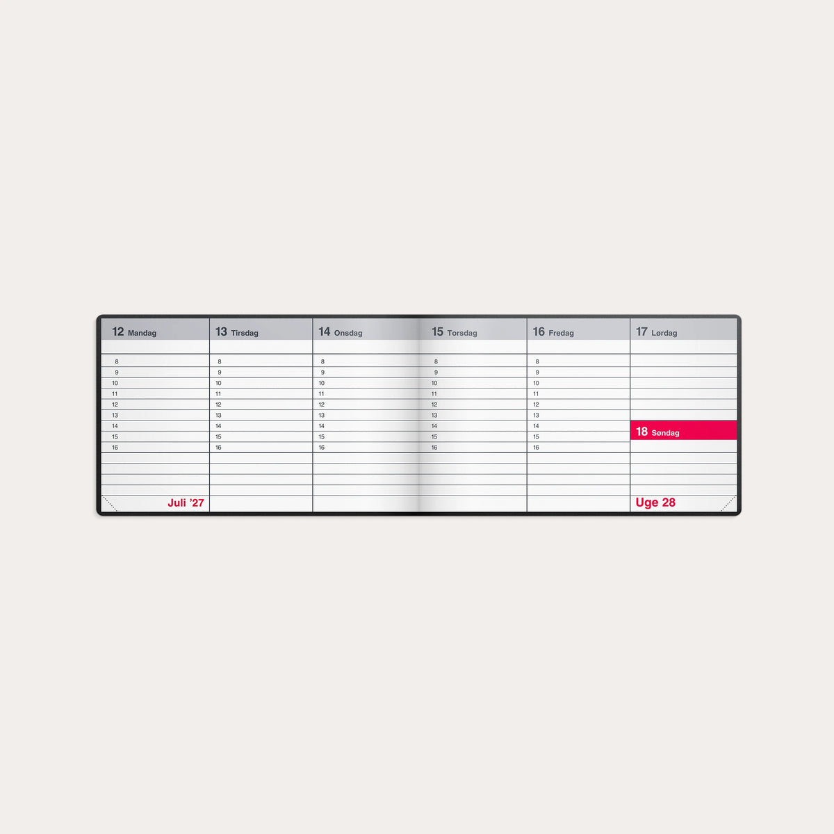 Mini bordkalender sort vinyl 2027