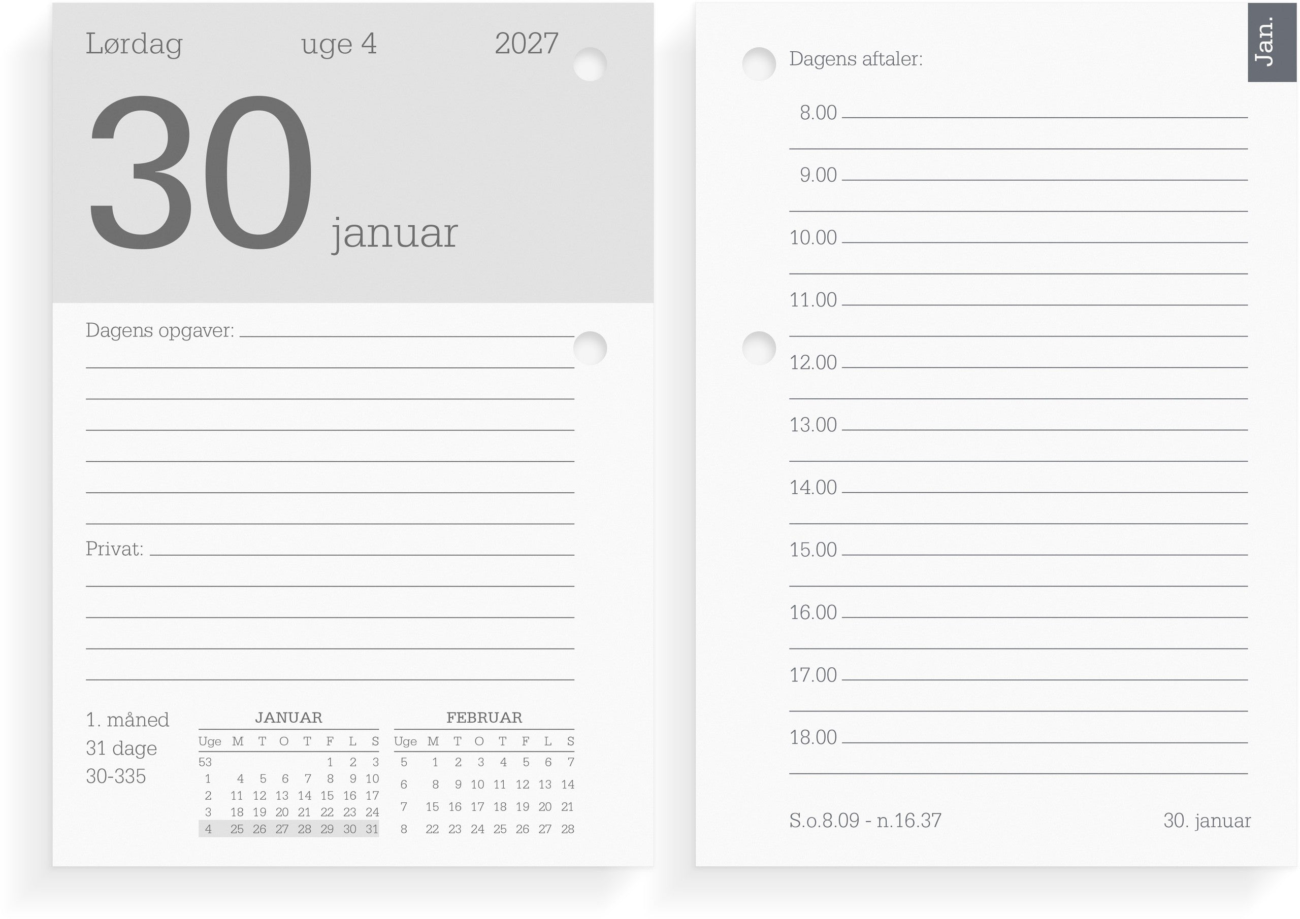 Blokkalender REFILL 2027