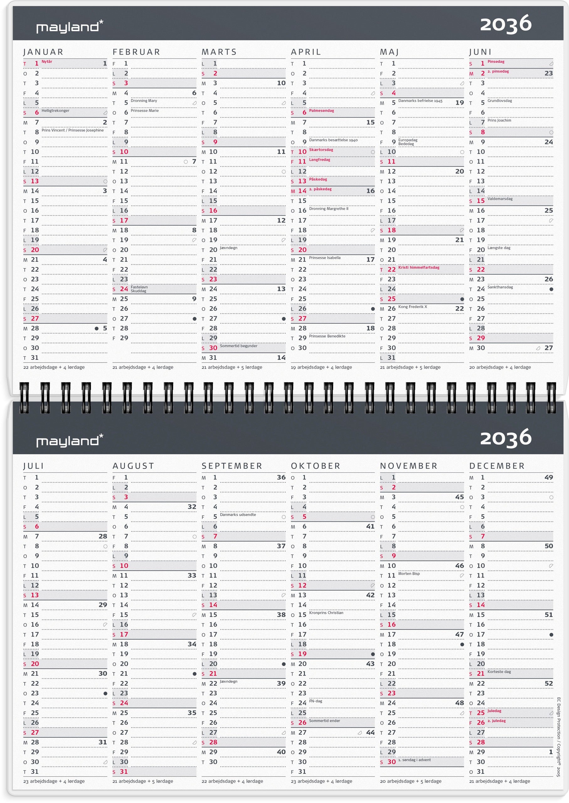 10-årskalender A5 m/illu. 2027