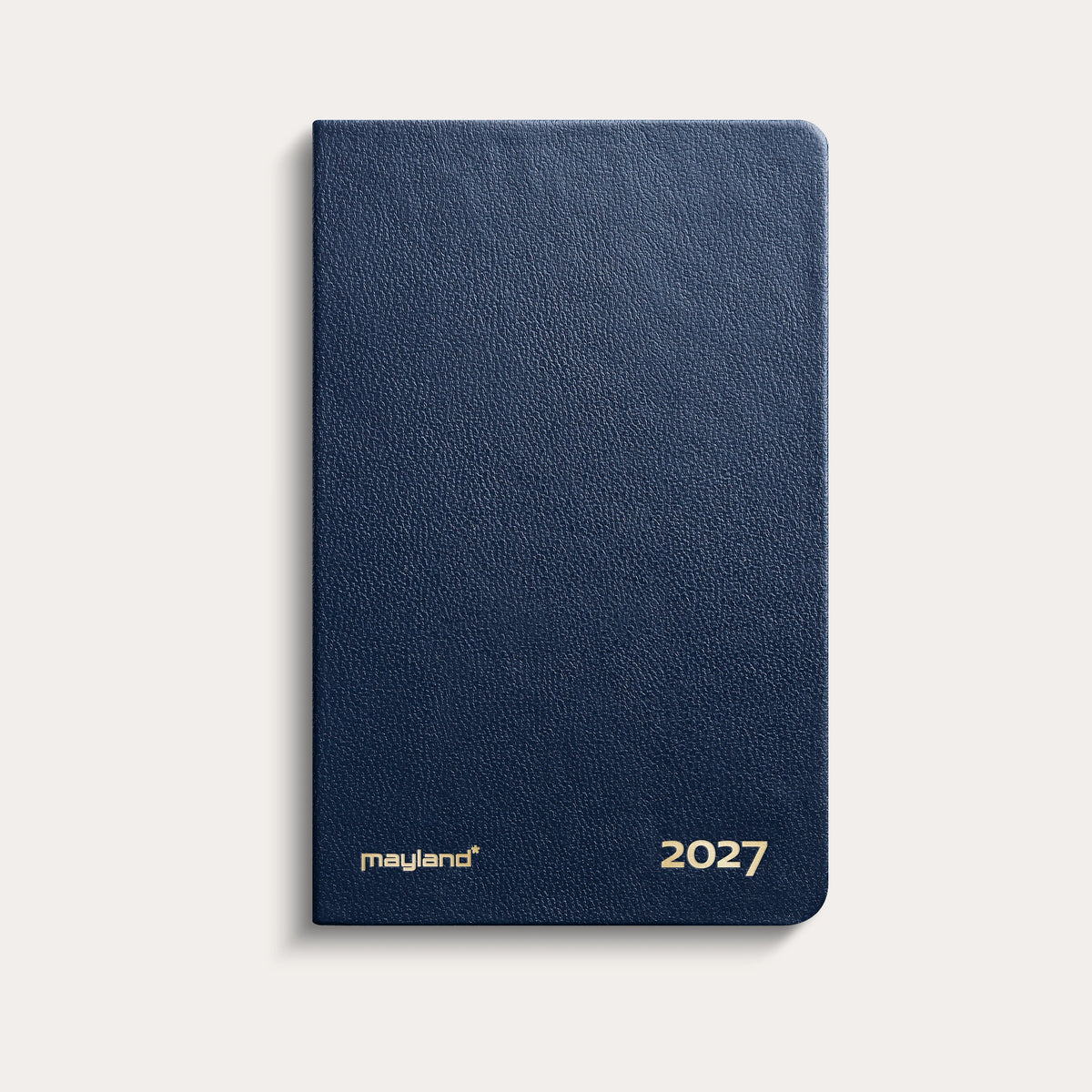 Lommekalender uge blå kunstskind indbundet 2027