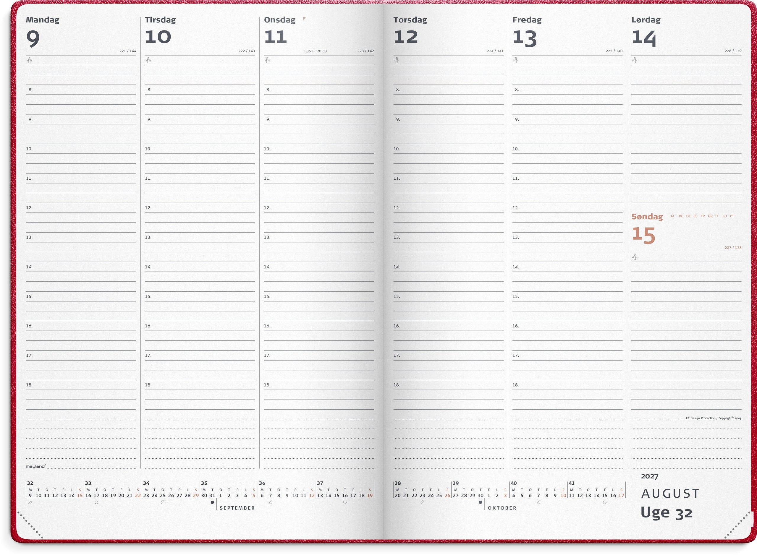 City Diplomat ugekalender rød vinyl 2027