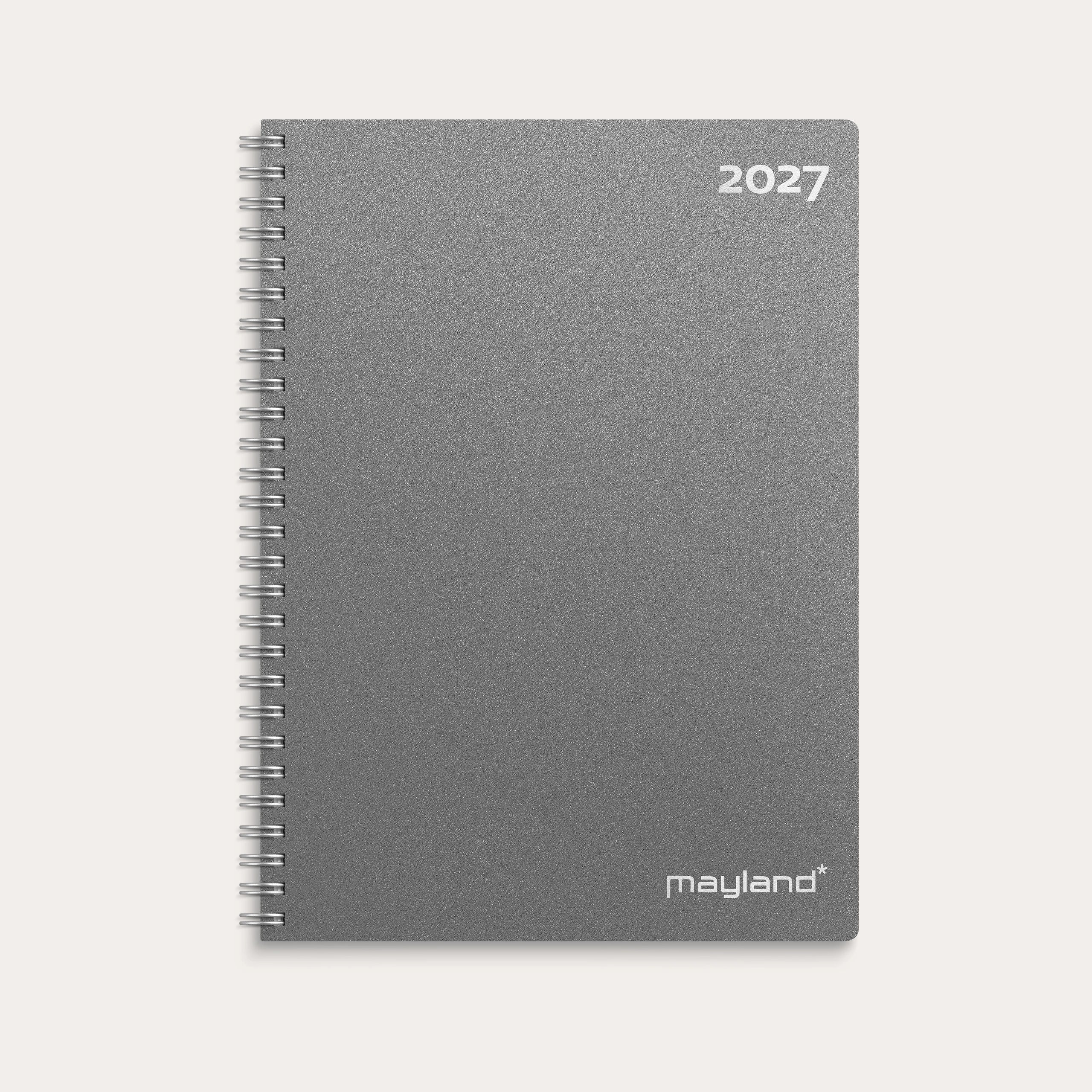 A5 ugekalender højformat mørkegrå PP-plast 2027