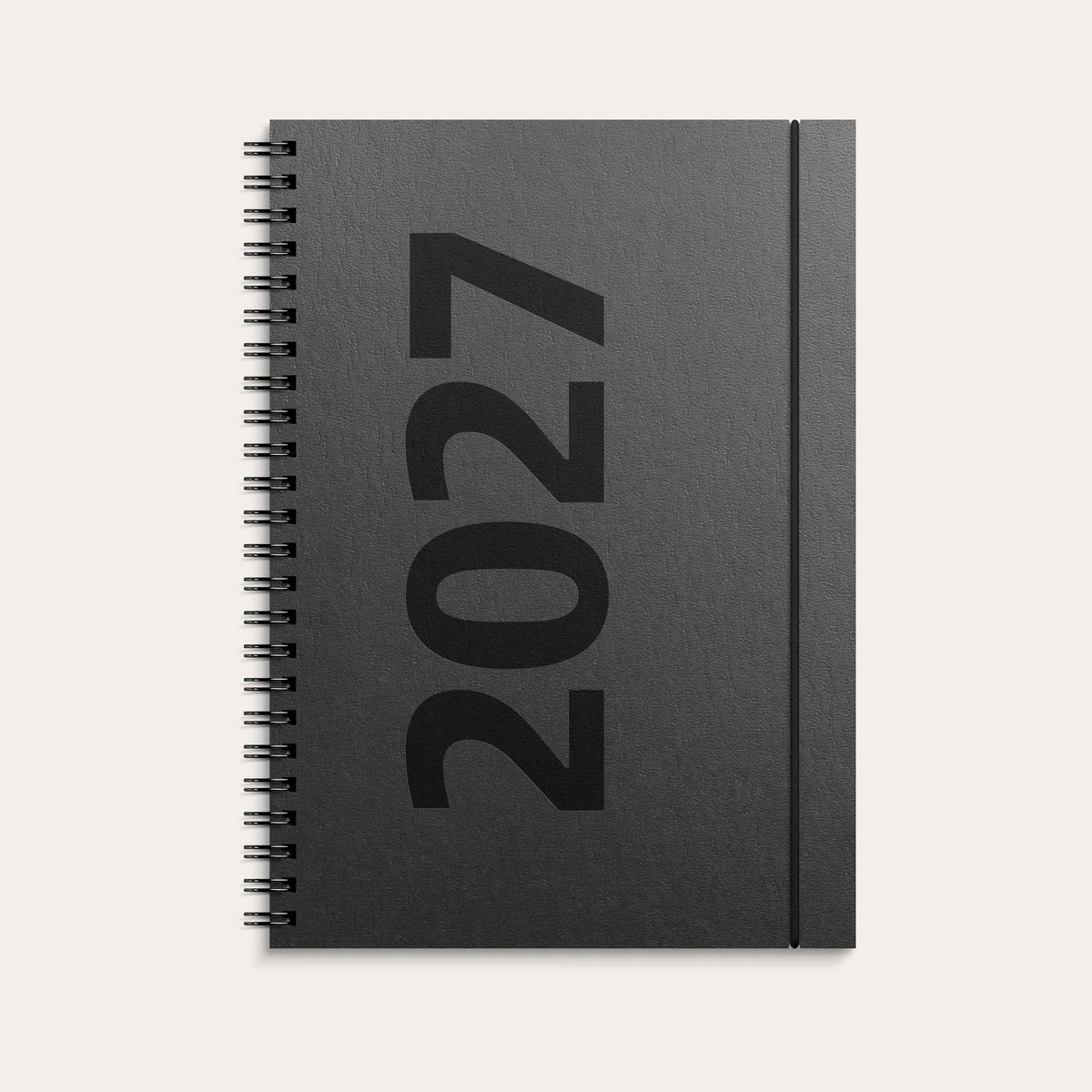 A5 ugekalender højformat matsort genbrugskarton 2027