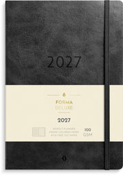 A5 Forma Deluxe ugekalender tværf. sort kunstskind 2027
