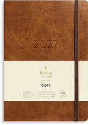 A5 Forma Deluxe ugekalender tværf. brun kunstskind 2027