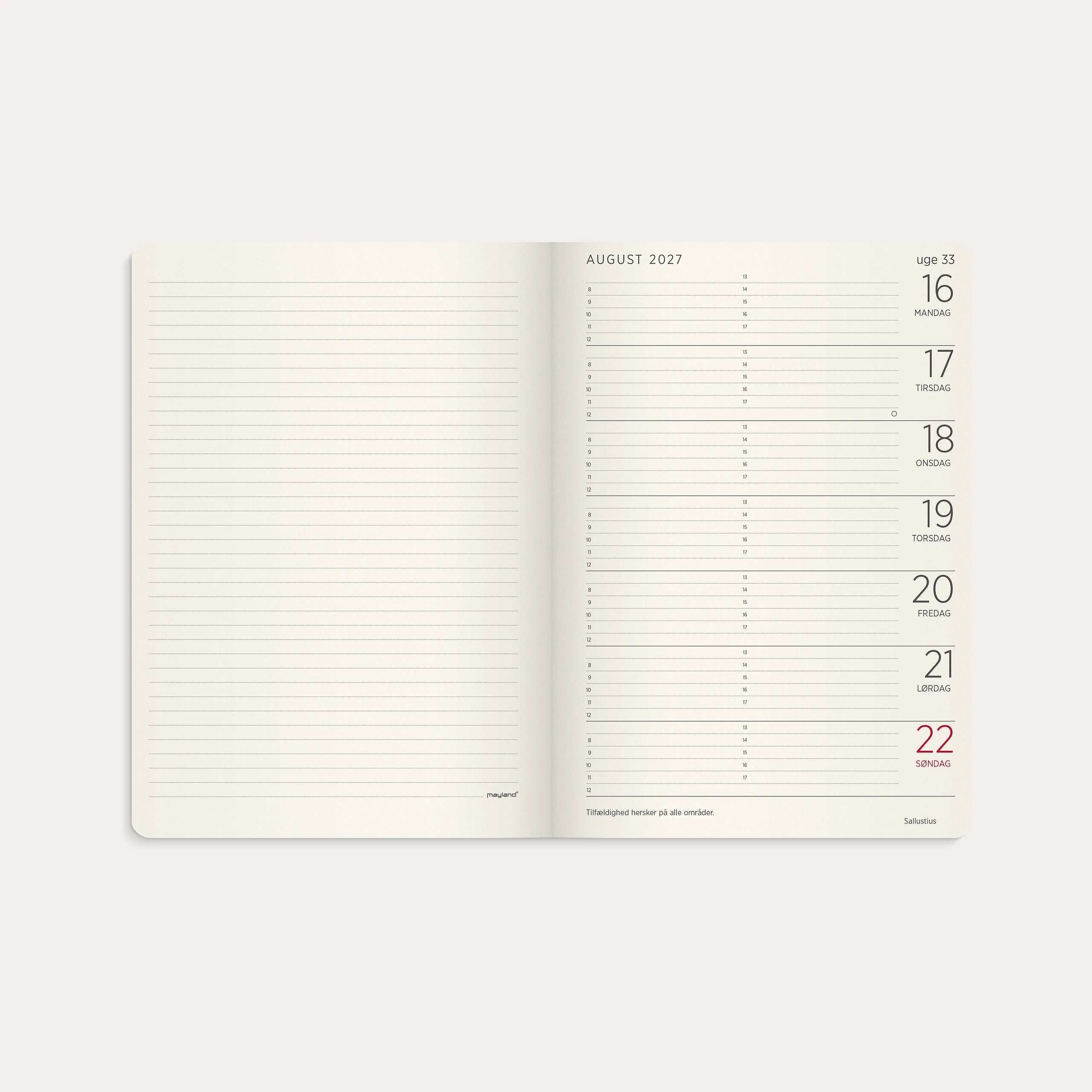 A5 Forma Deluxe ugekalender tværf. grøn kunstskind 2027