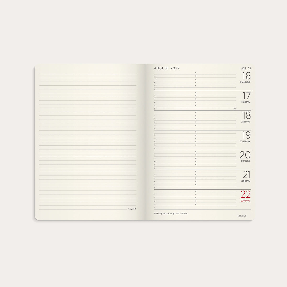 A5 Forma Deluxe ugekalender tværf. grøn kunstskind 2027