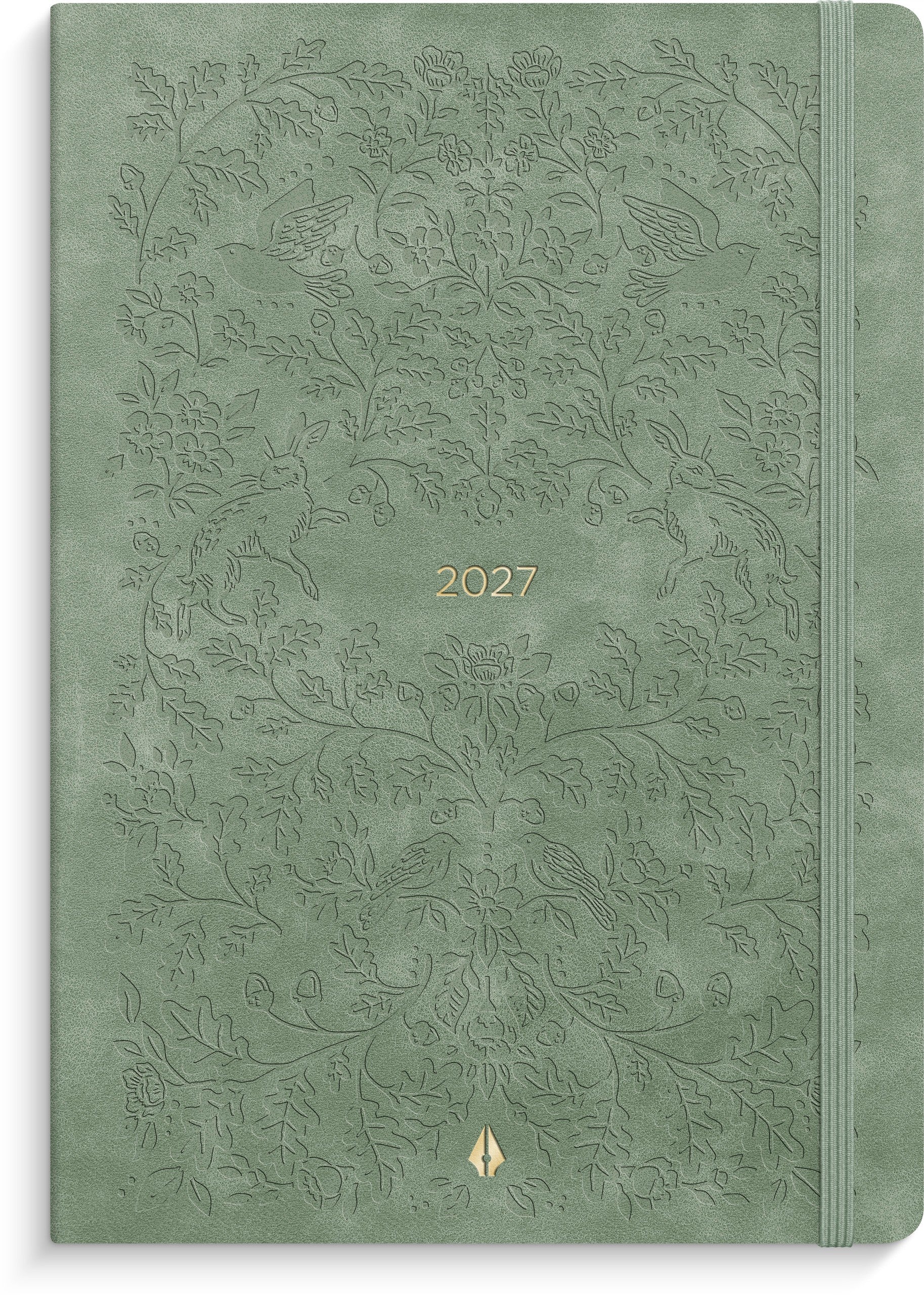 A5 Forma Deluxe ugekalender tværf. grøn kunstskind 2027