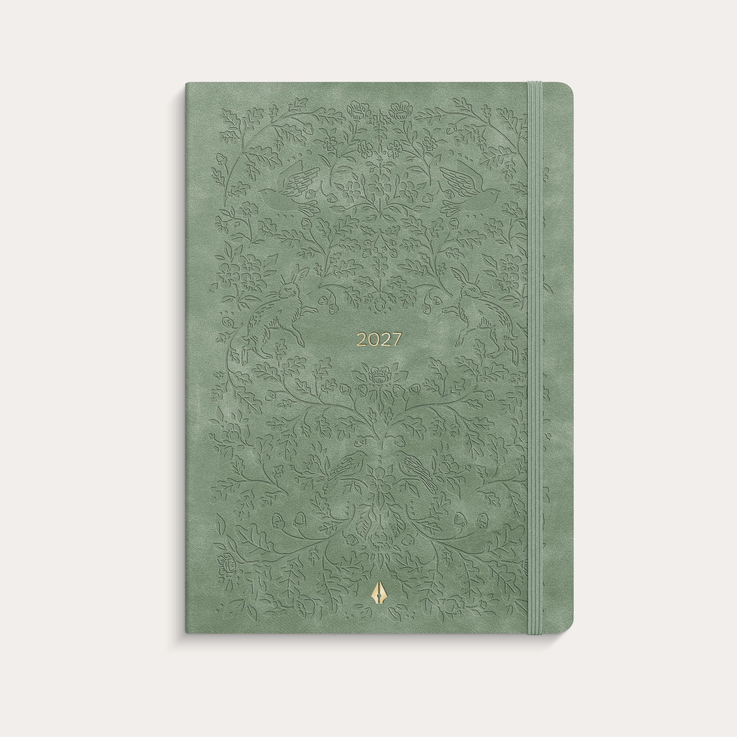 A5 Forma Deluxe ugekalender tværf. grøn kunstskind 2027