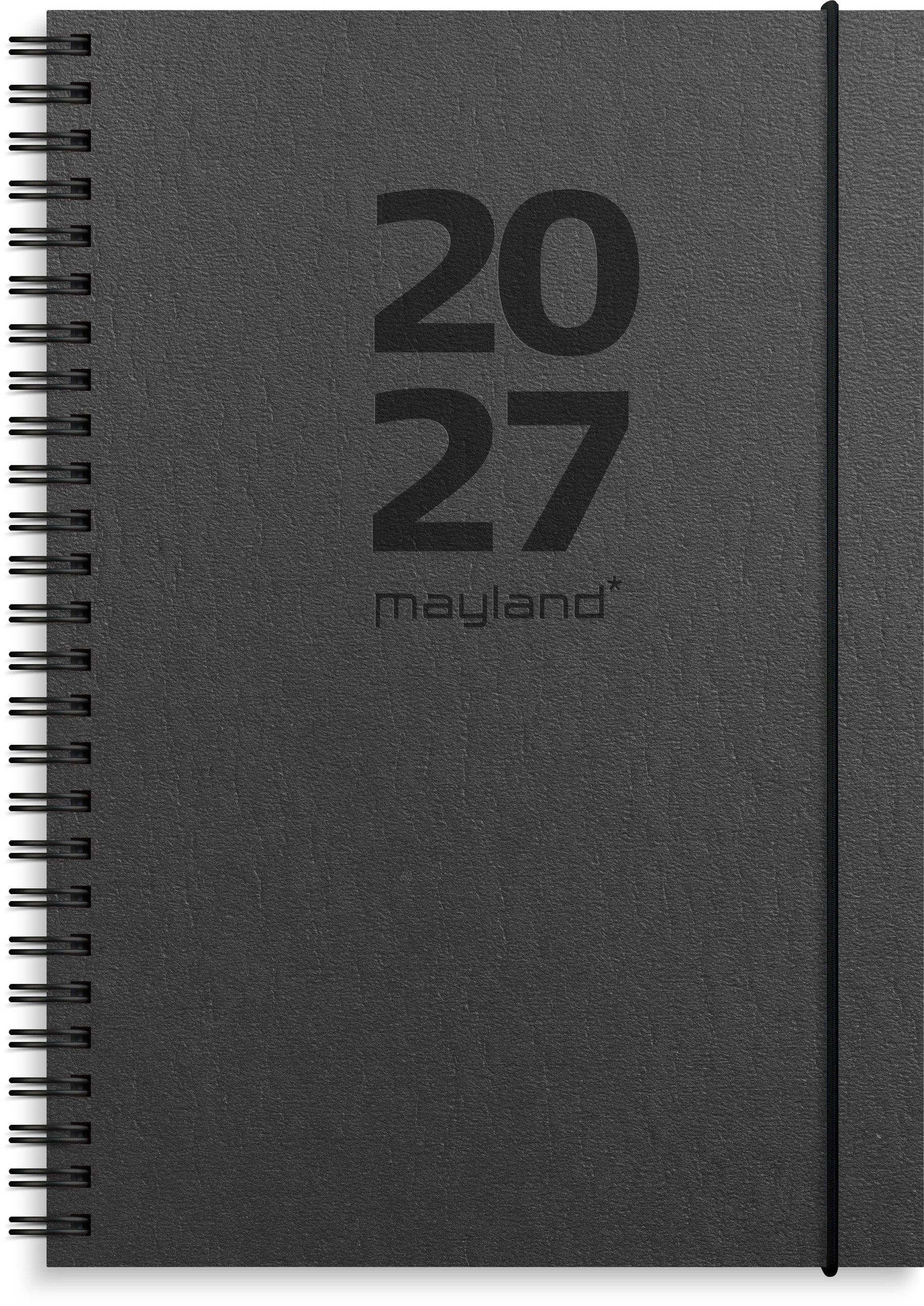 A5 International ugekalender tværf. sort genbrugskarton 2027