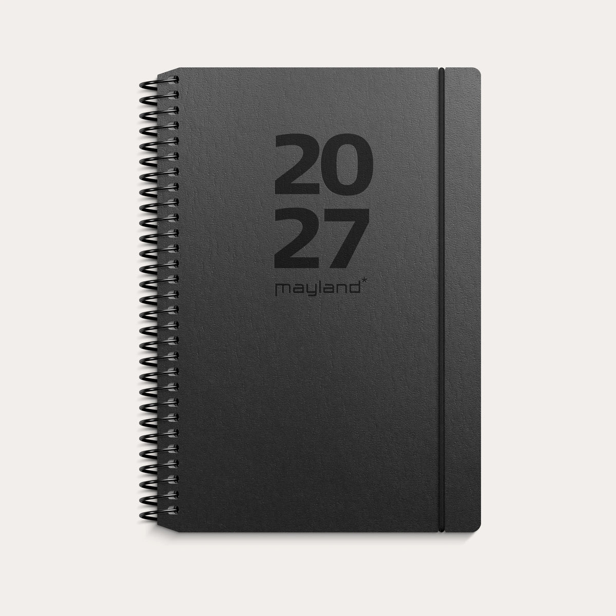 A6 ugekalender tværformat matsort genbrugskarton 2027