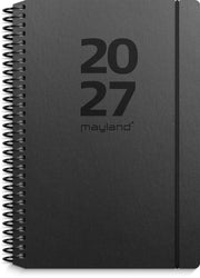 A6 ugekalender tværformat matsort genbrugskarton 2027