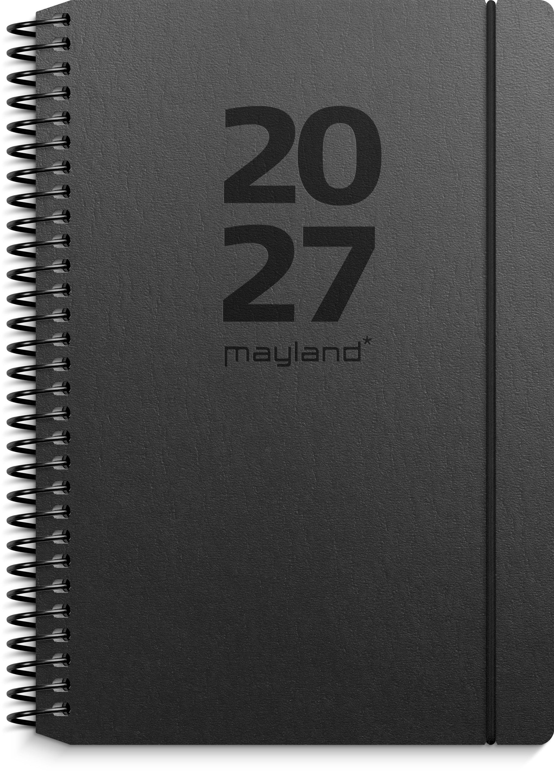 A6 ugekalender tværformat matsort genbrugskarton 2027